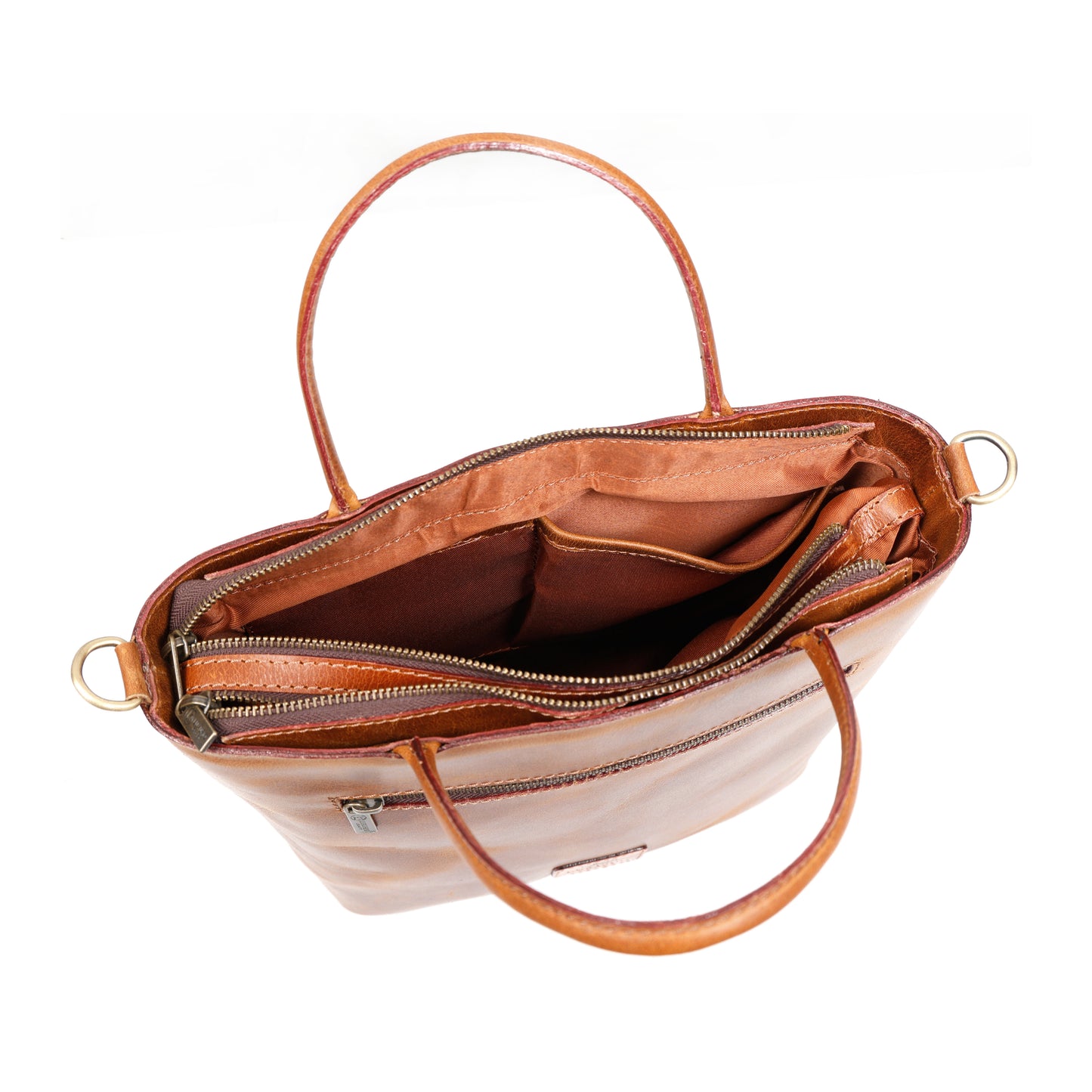 Luxurio Craft Handcrafted Tan Leather Stylish Shoulder Bag for Women | Premium Structured Handbag with Hand-Tooled Design & Detachable Strap