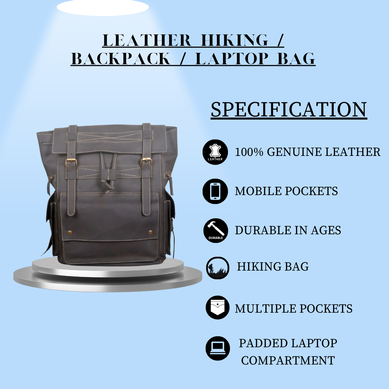 American Design Backpack – Dark Brown (Unisex)
