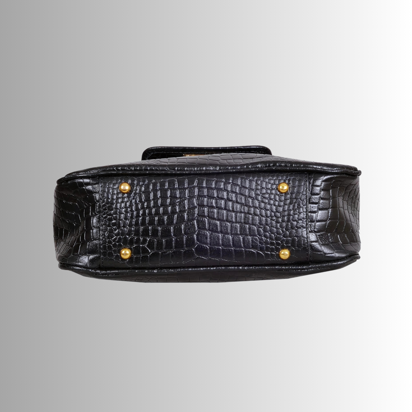 Elegant Black Croco Print Handbag for Women – Timeless & Versatile