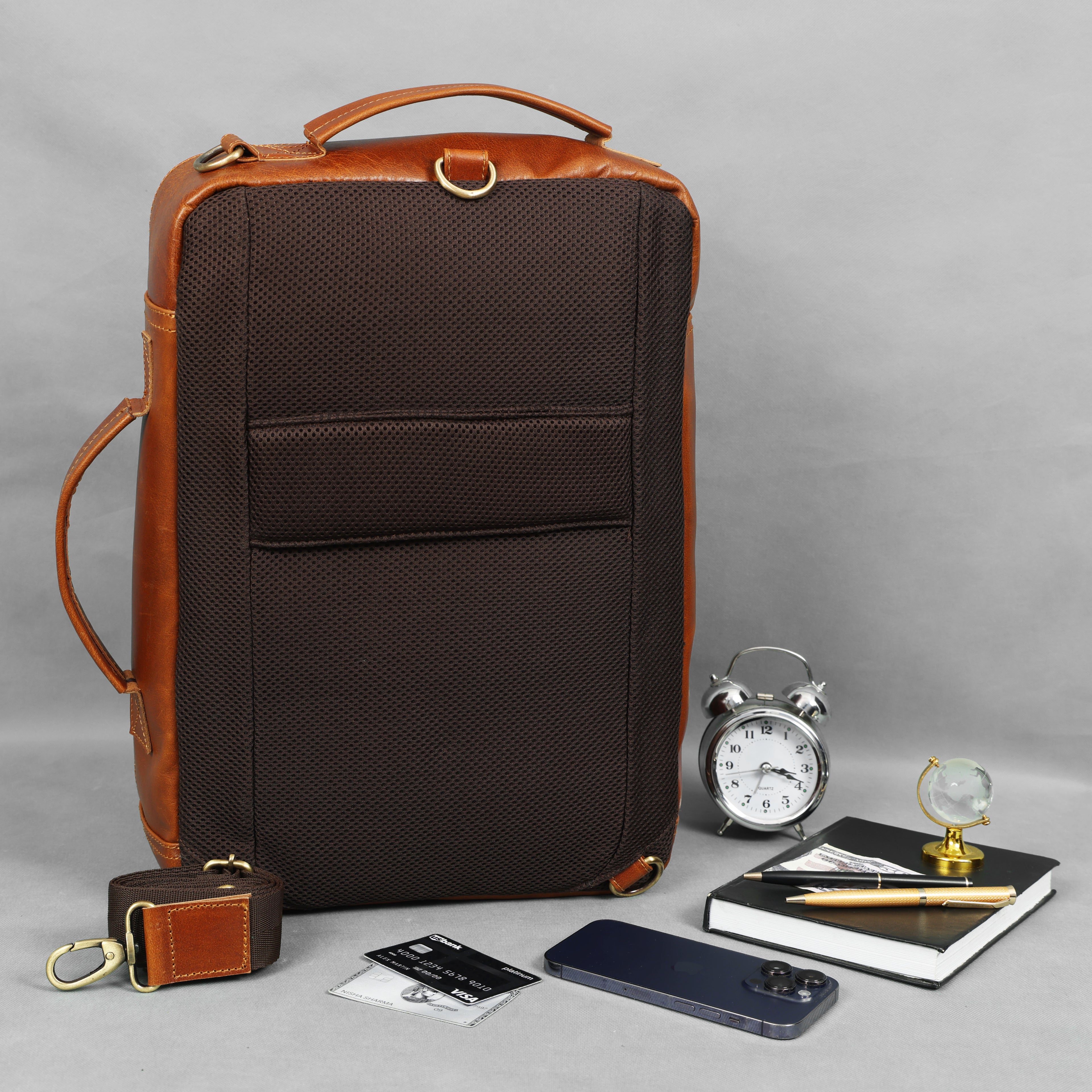 Premium Tan Leather Laptop cum Backpack Bag – Versatile, Elegant & Built for Everyday Utility