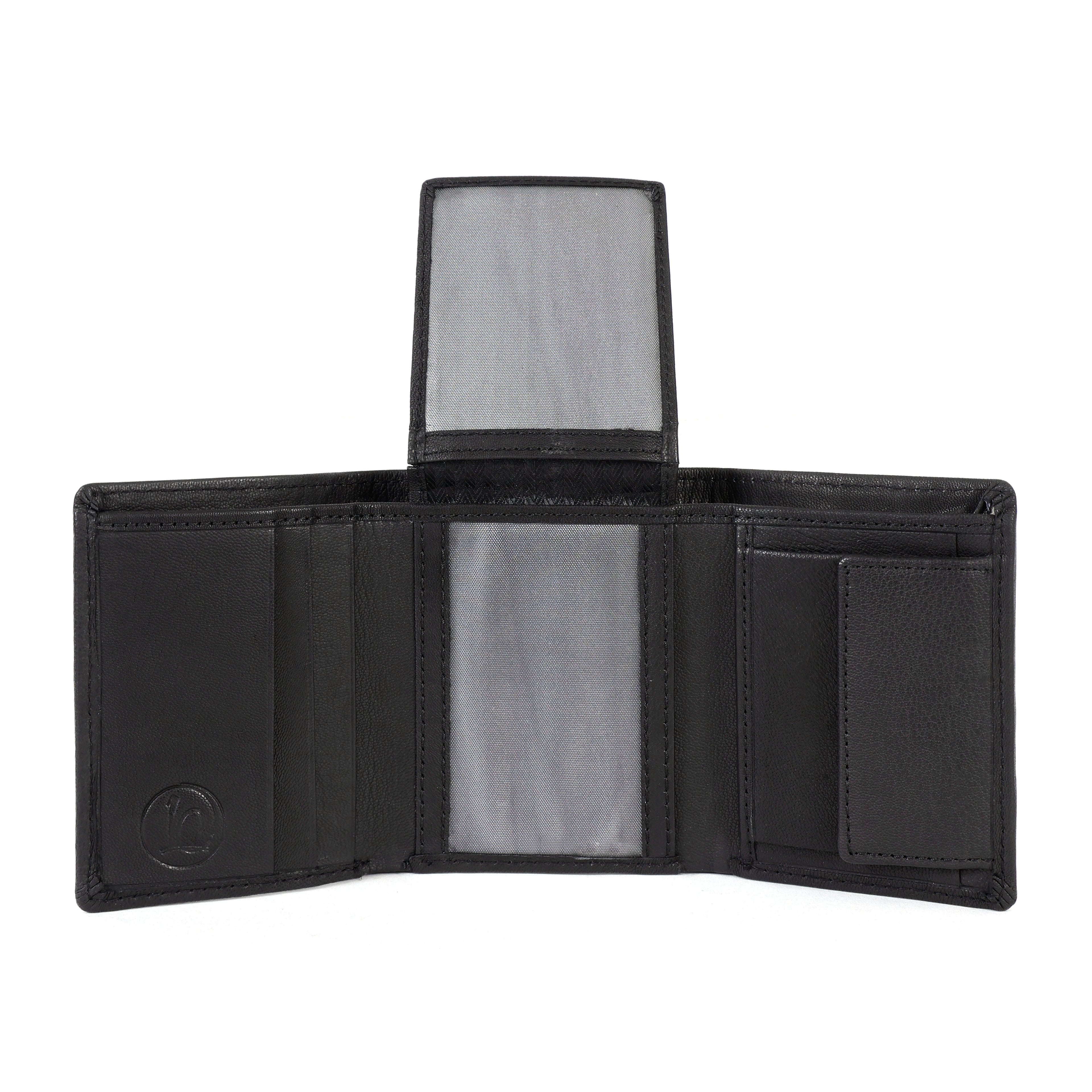 Black Trifold Leather Wallet for Men – Premium Genuine Leather Wallet