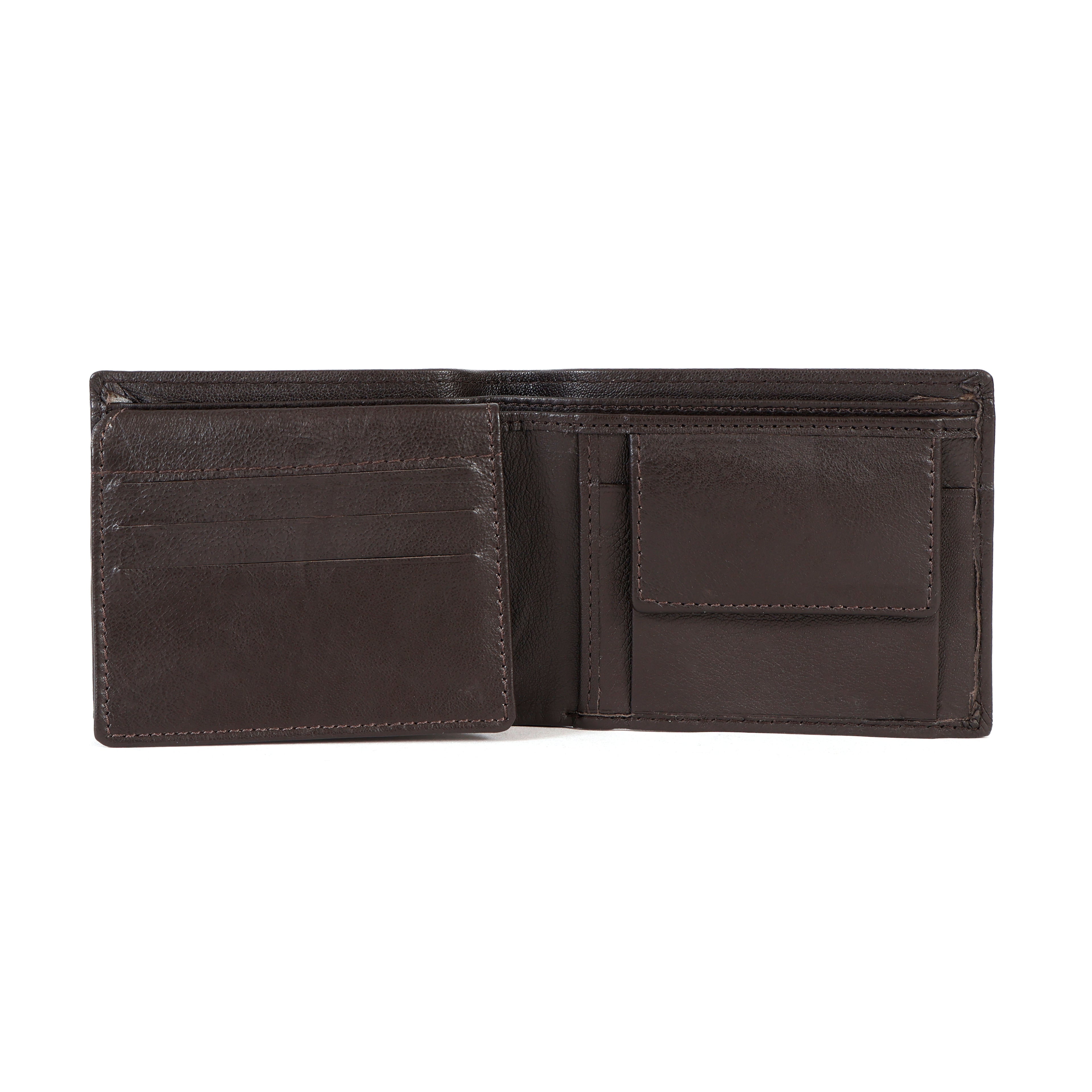Brown Genuine Leather Wallet for Men – Premium Slim Bifold Wallet with ID Window