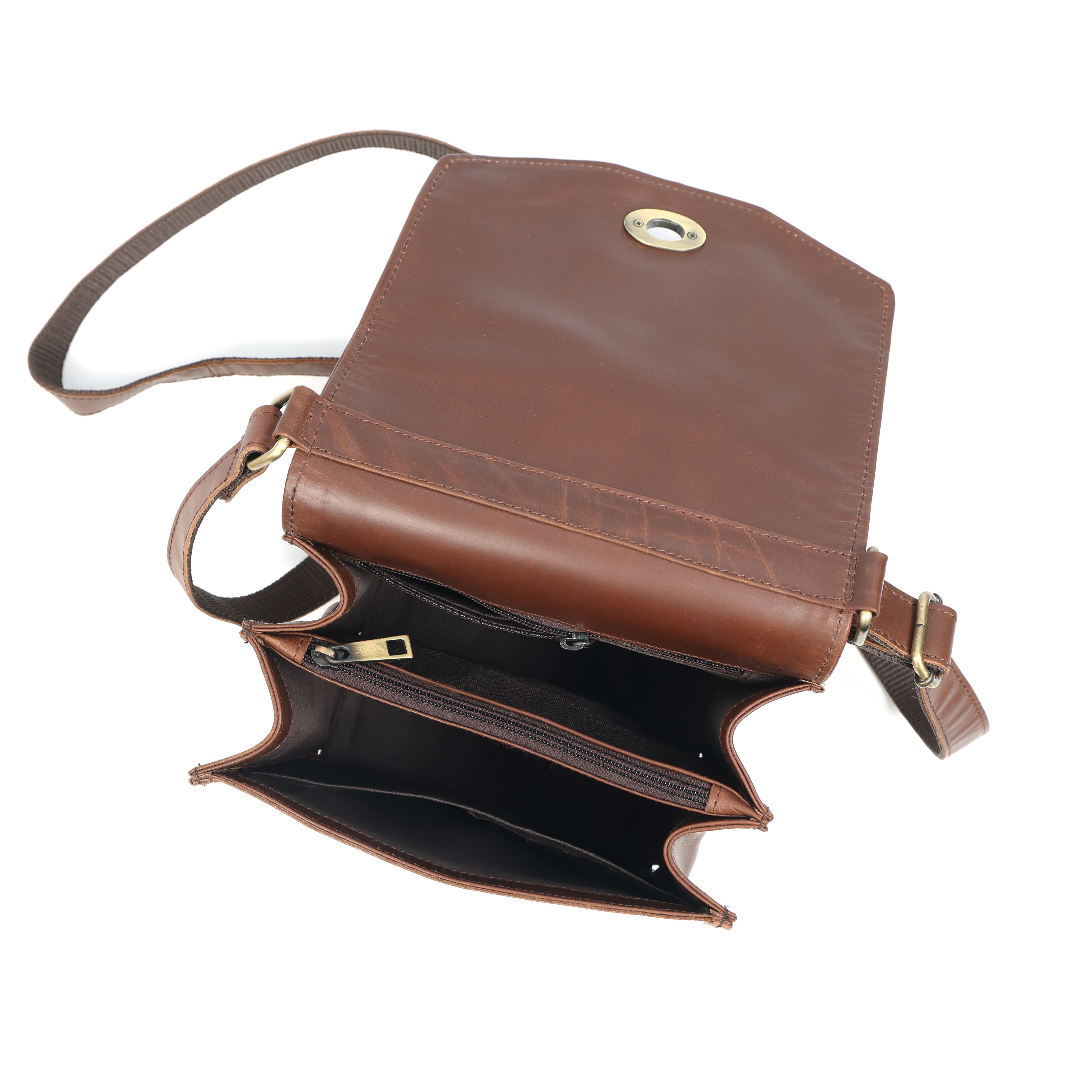 Brown Hair-On Leather Shoulder Bag / Hobo Bag – Rustic Luxury for Everyday Elegance