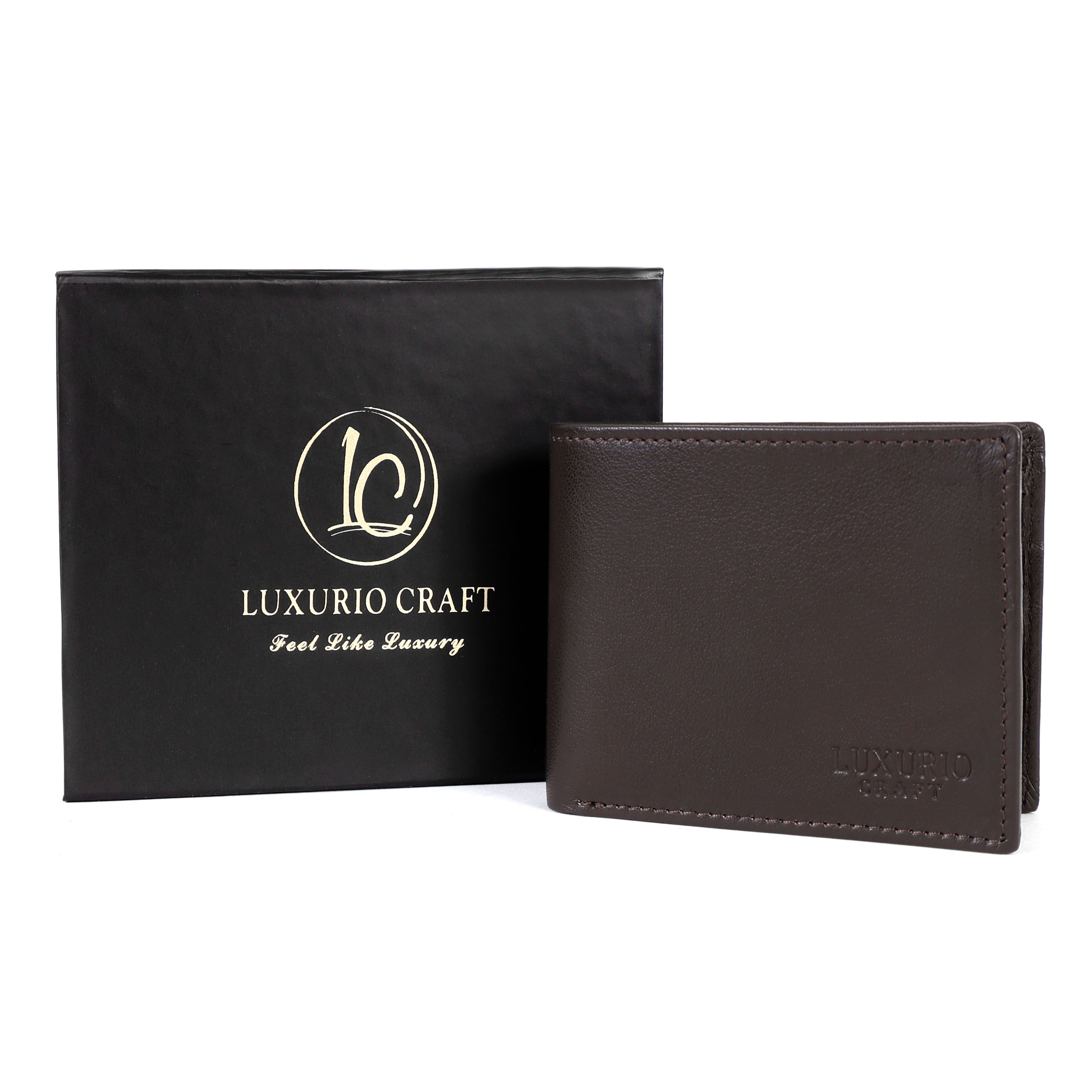 Brown Genuine Leather Wallet for Men – Premium Slim Bifold Wallet with Card Slots & ID Window