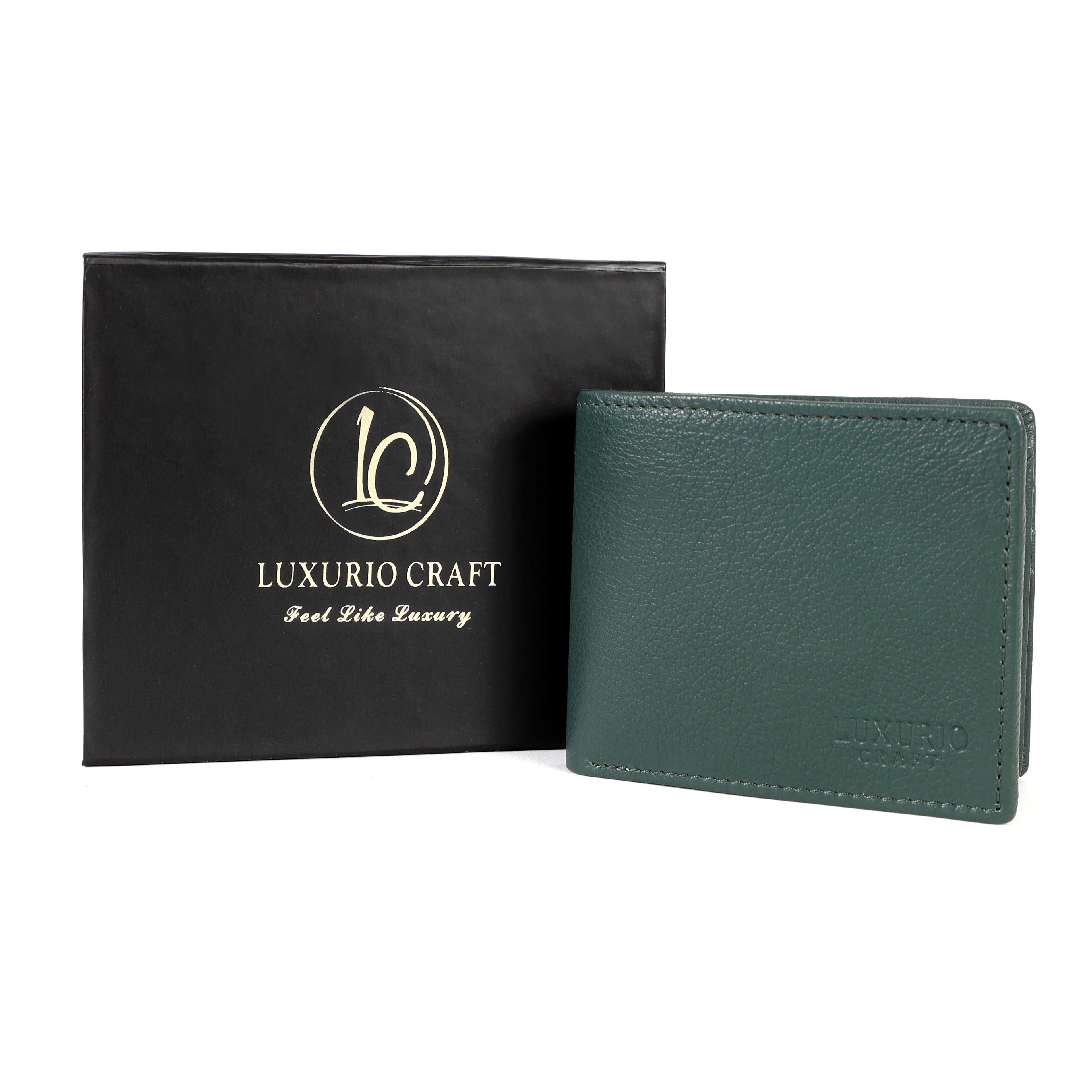 Green Leather Wallet for Men – Premium Genuine Leather Slim Wallet