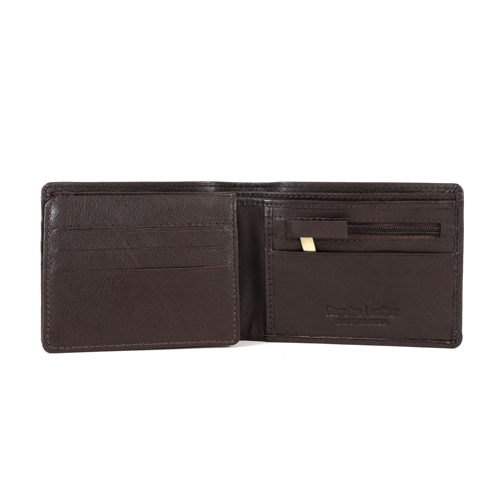 Brown Genuine Leather Wallet for Men – Premium Slim Bifold Wallet with Multiple Card Slots