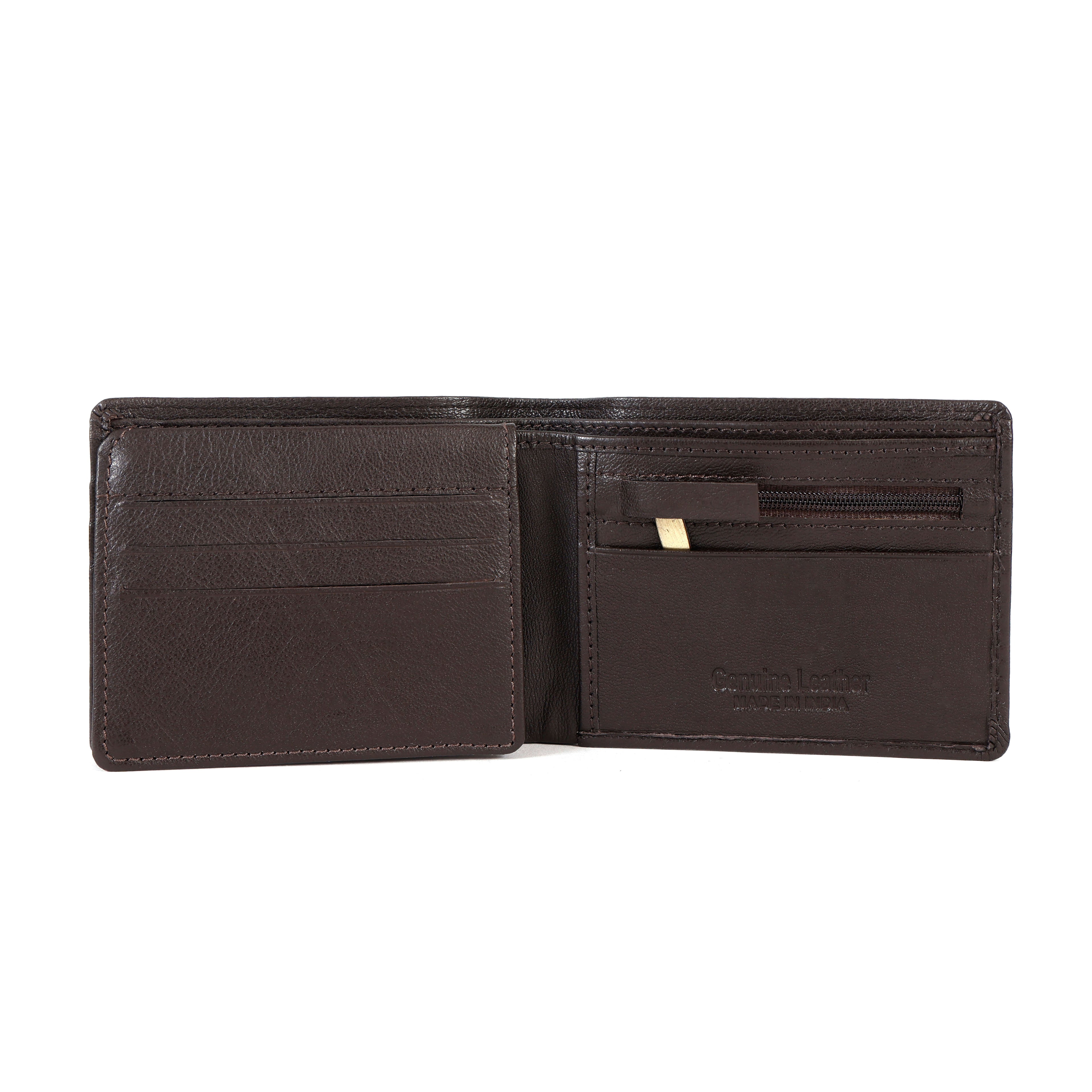 Brown Genuine Leather Wallet for Men – Premium Slim Bifold Wallet with Multiple Card Slots