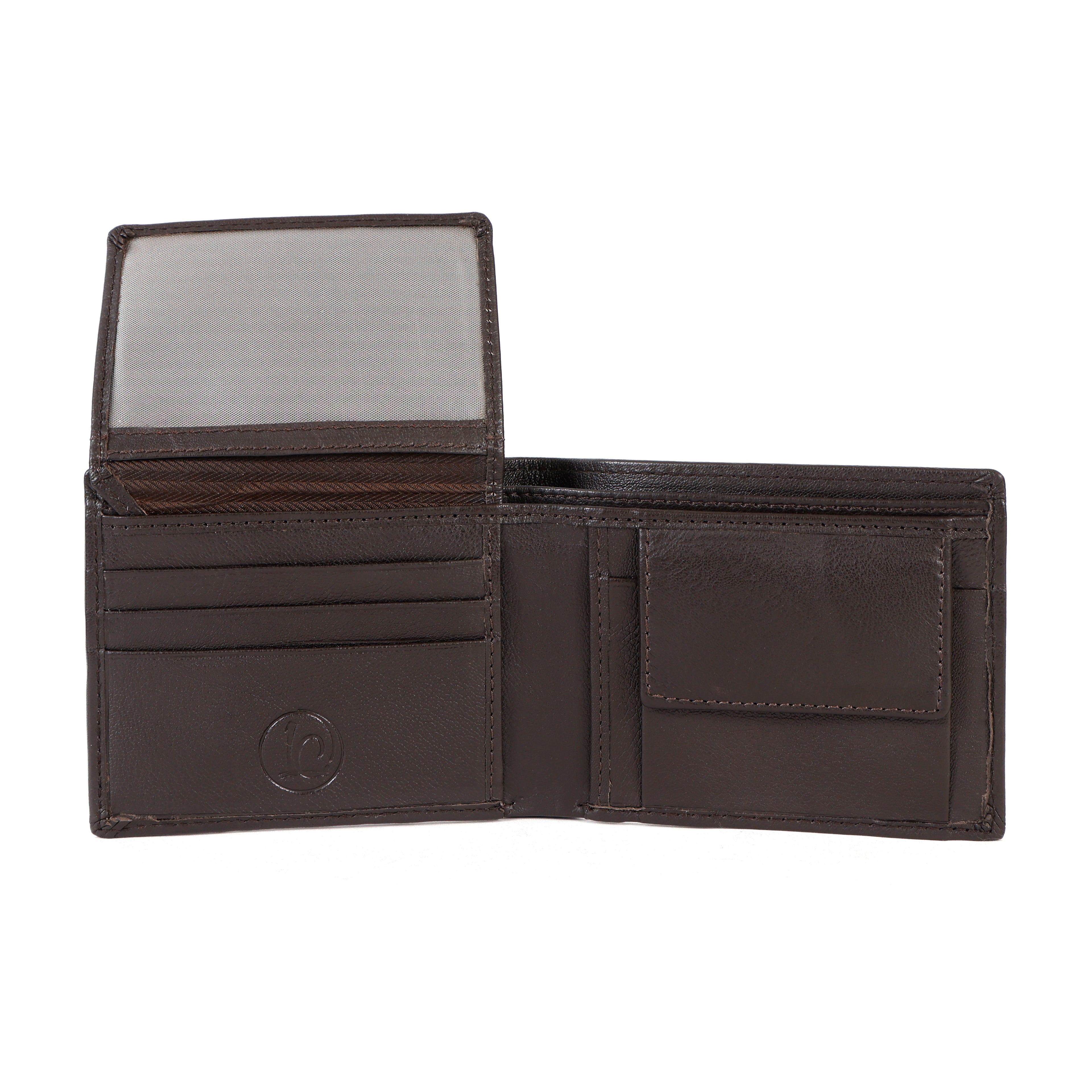 Brown Genuine Leather Wallet for Men – Premium Slim Bifold Wallet with ID Window