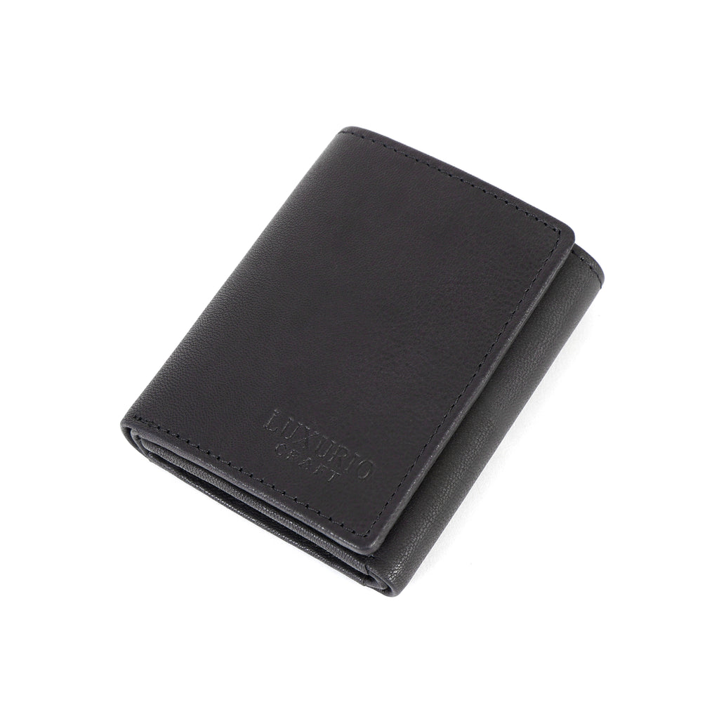 Black Trifold Leather Wallet for Men – Premium Genuine Leather Wallet