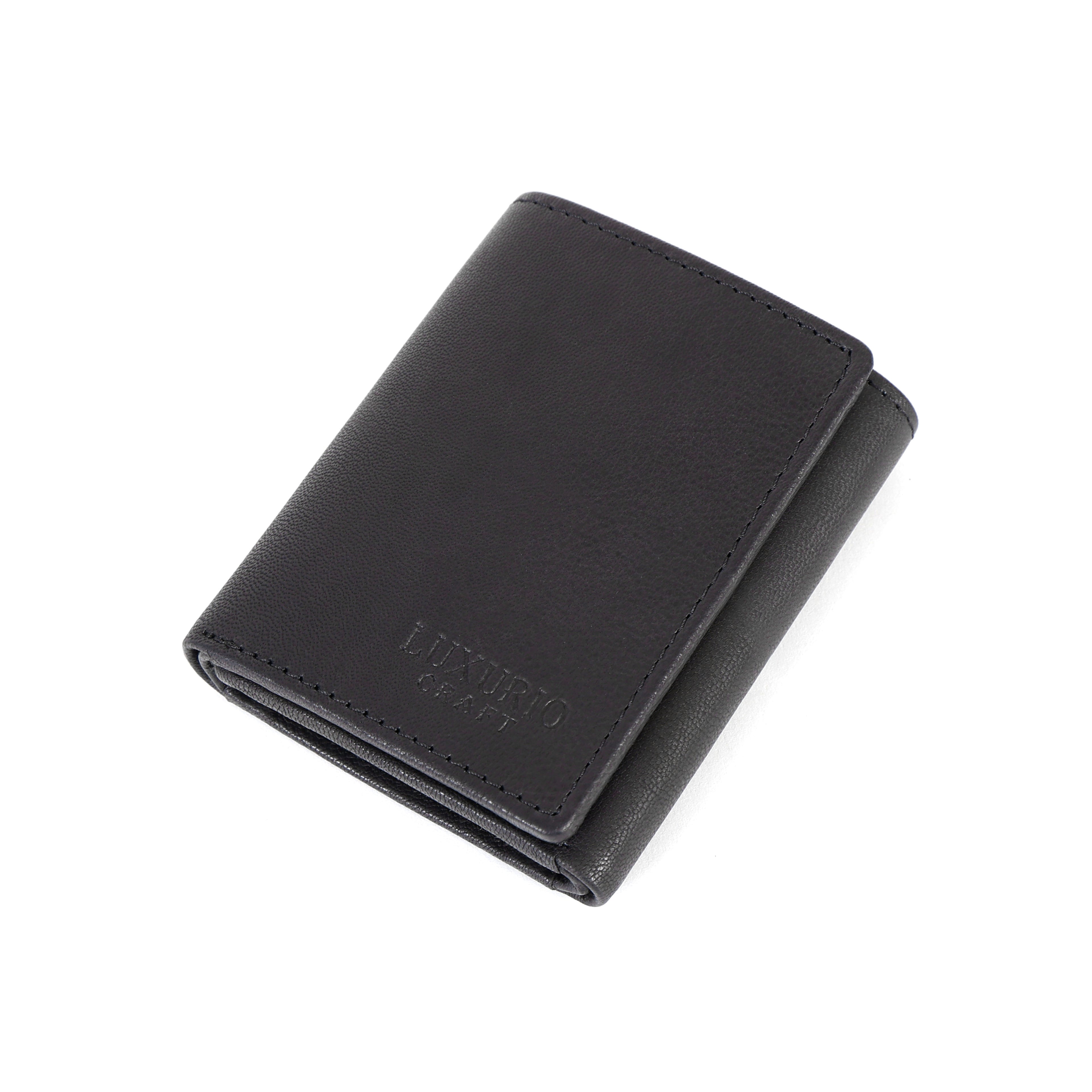 Black Trifold Leather Wallet for Men – Premium Genuine Leather Wallet