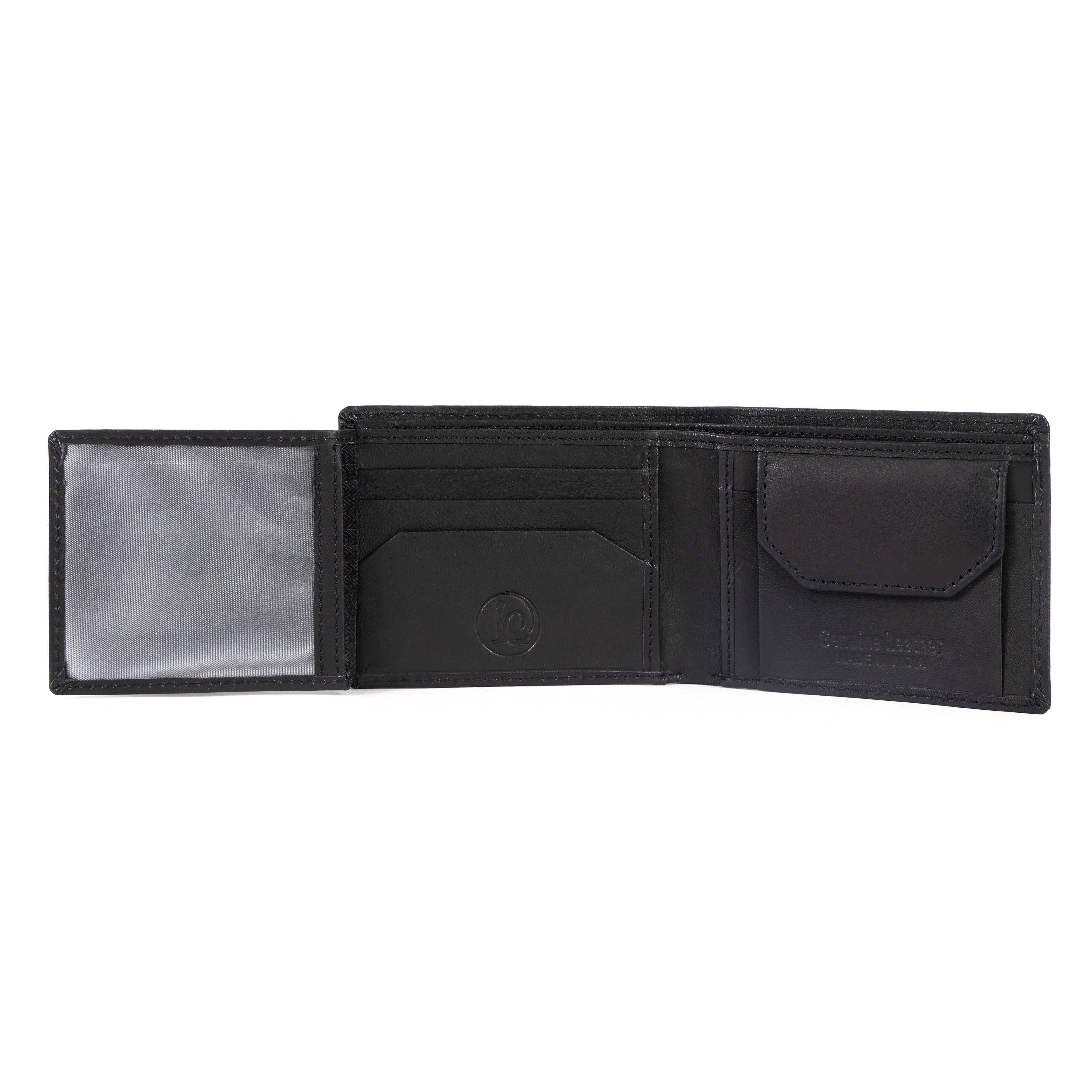Black Leather Wallet for Men – Premium Genuine Leather Slim Bi-Fold Wallet