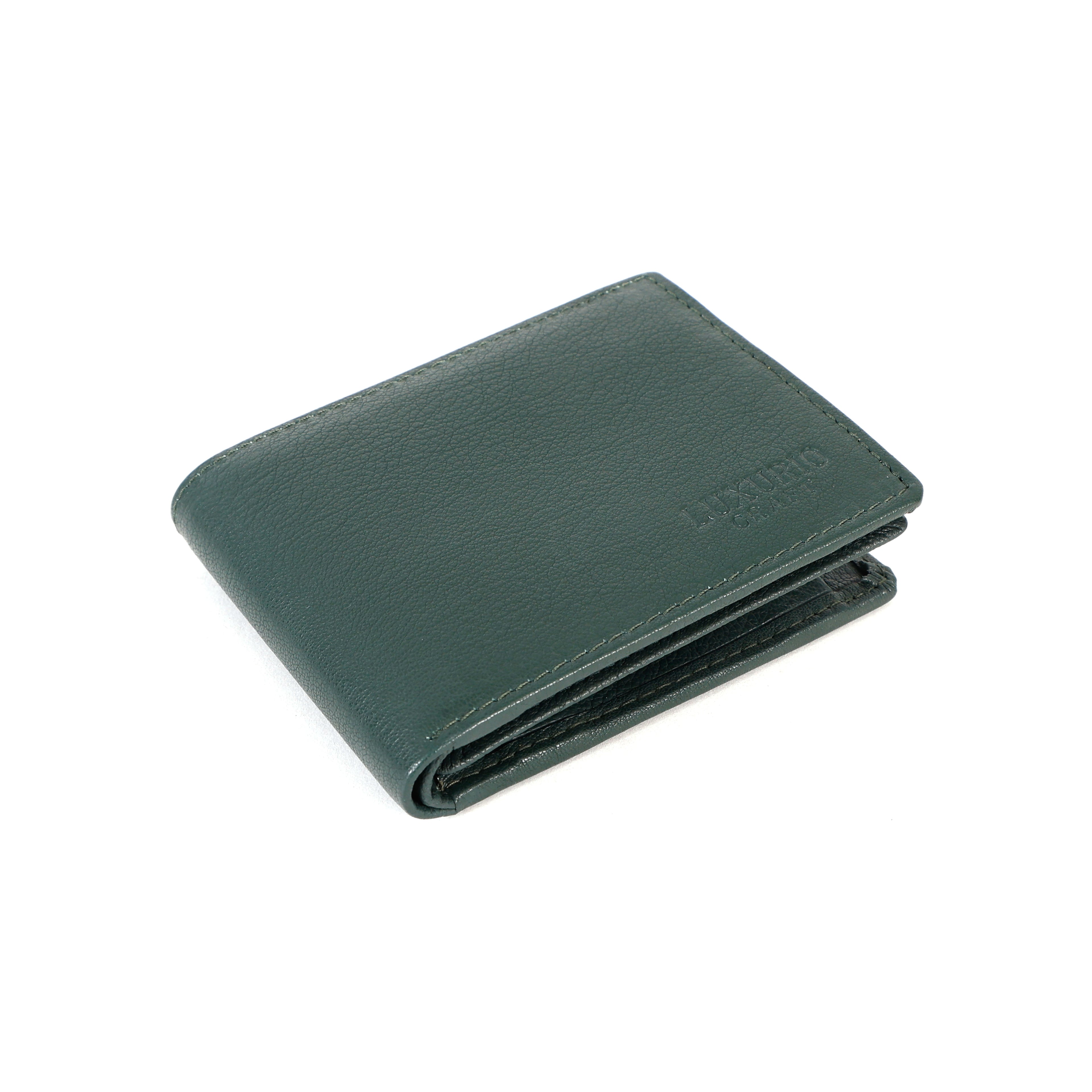 Green Leather Wallet for Men – Premium Genuine Leather Slim Wallet