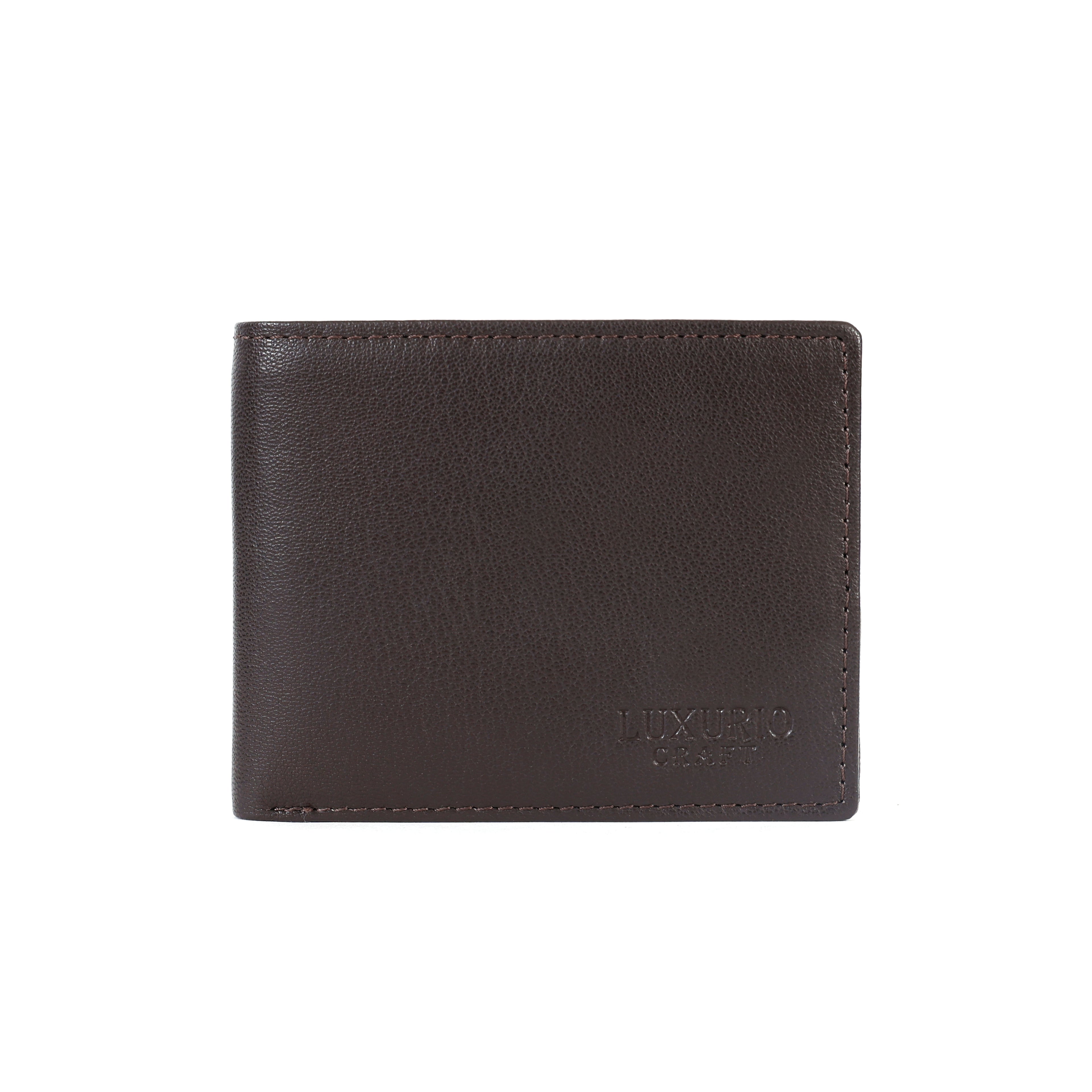 Premium Brown Leather Wallet for Men – Genuine Leather Bifold Wallet with ID Window
