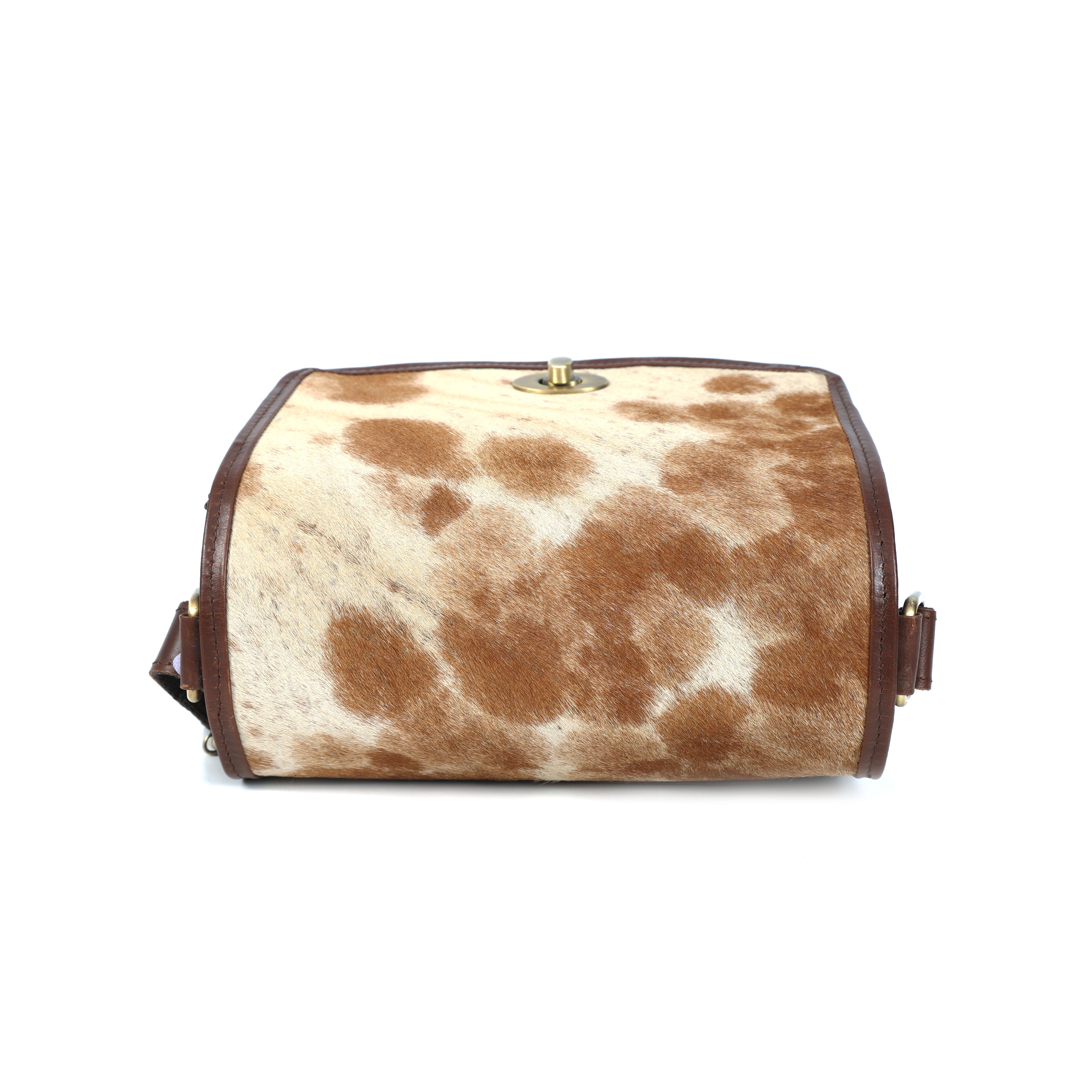 Brown Hair-On Leather Shoulder Bag / Hobo Bag – Rustic Luxury for Everyday Elegance