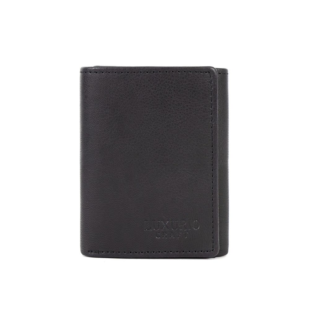 Black Trifold Leather Wallet for Men – Premium Genuine Leather Wallet