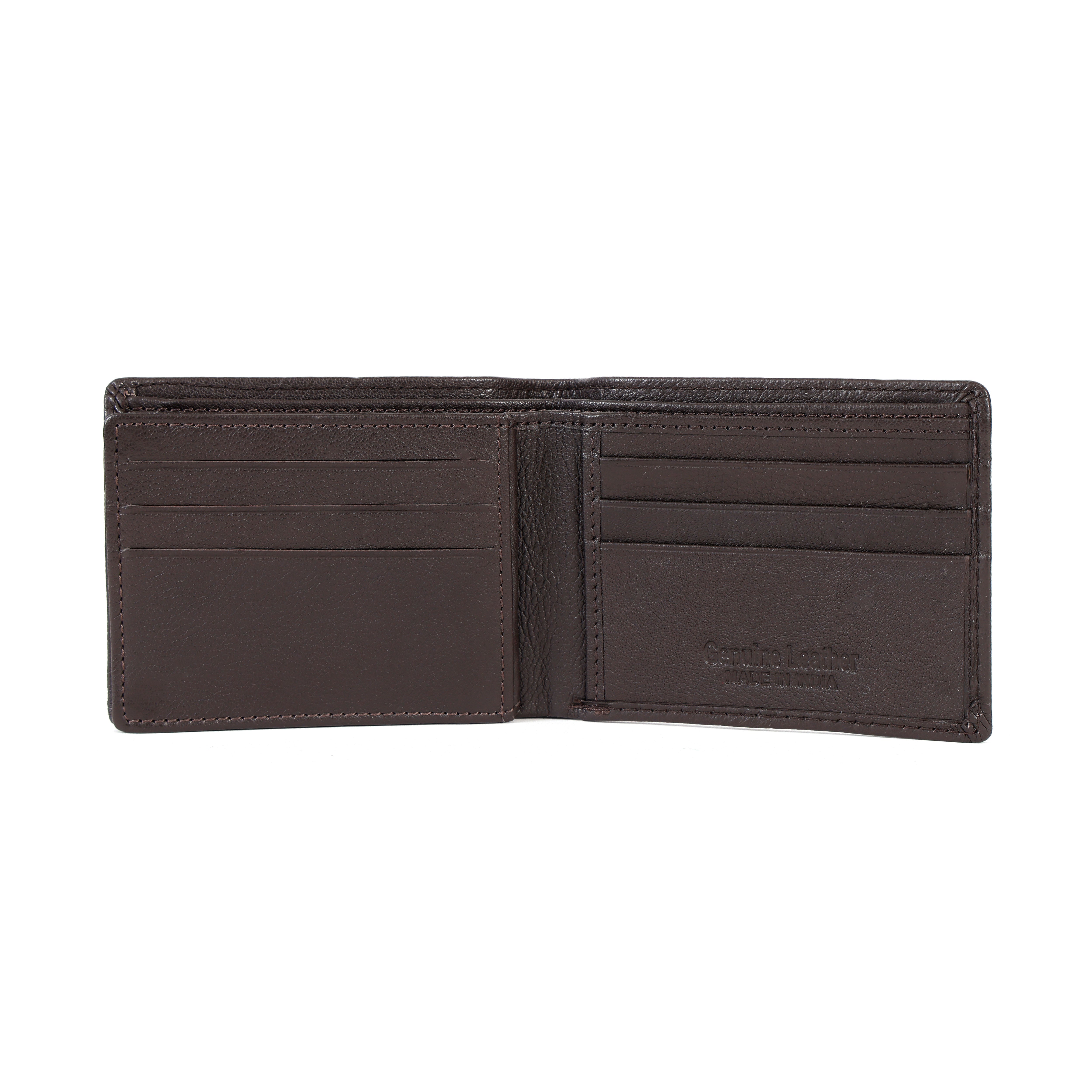 Brown Genuine Leather Wallet for Men – Premium Slim Bifold Wallet with ID Window & Card Slots