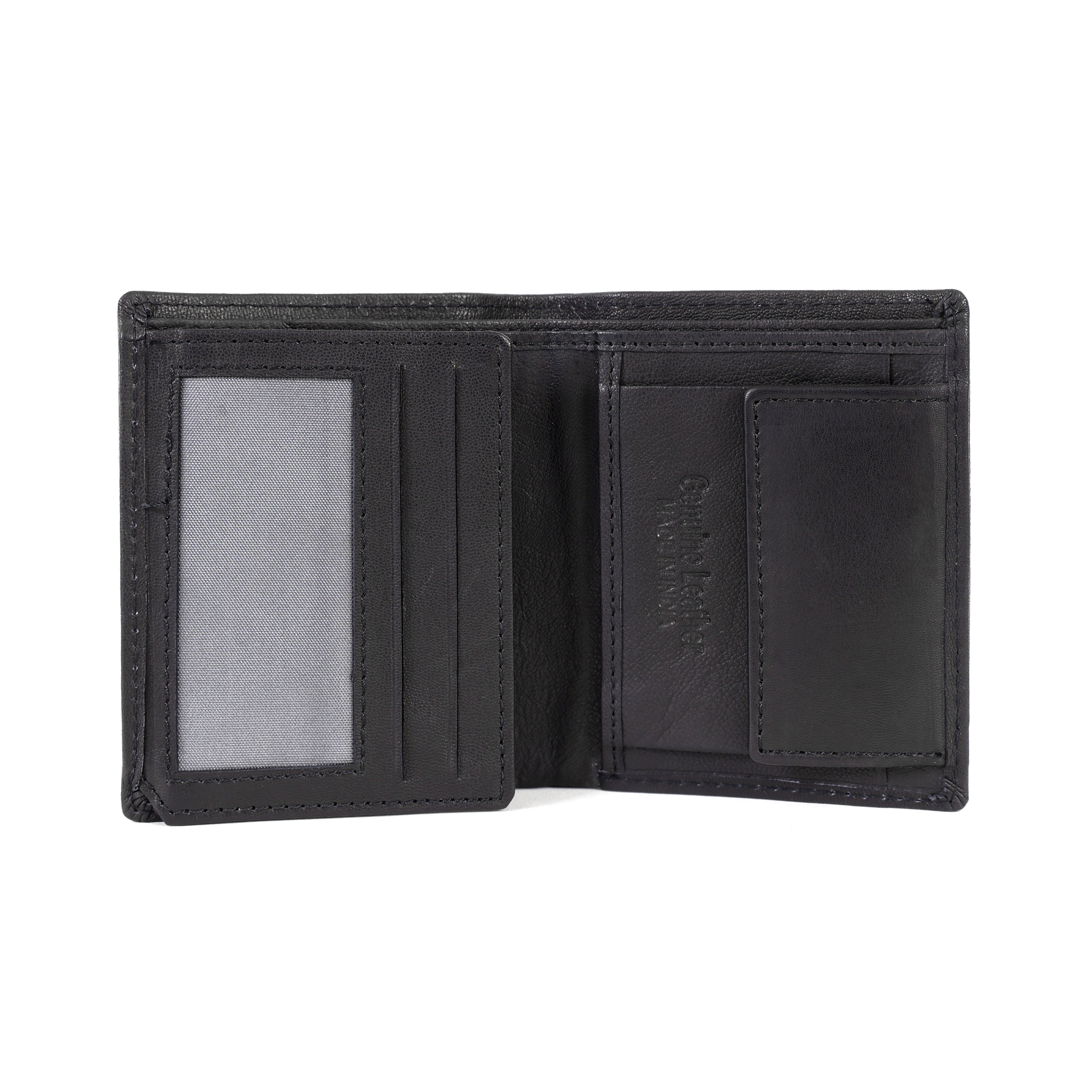 Luxurio Craft Men’s Genuine Leather Wallet – Classic Black Bifold with Card & ID Slots