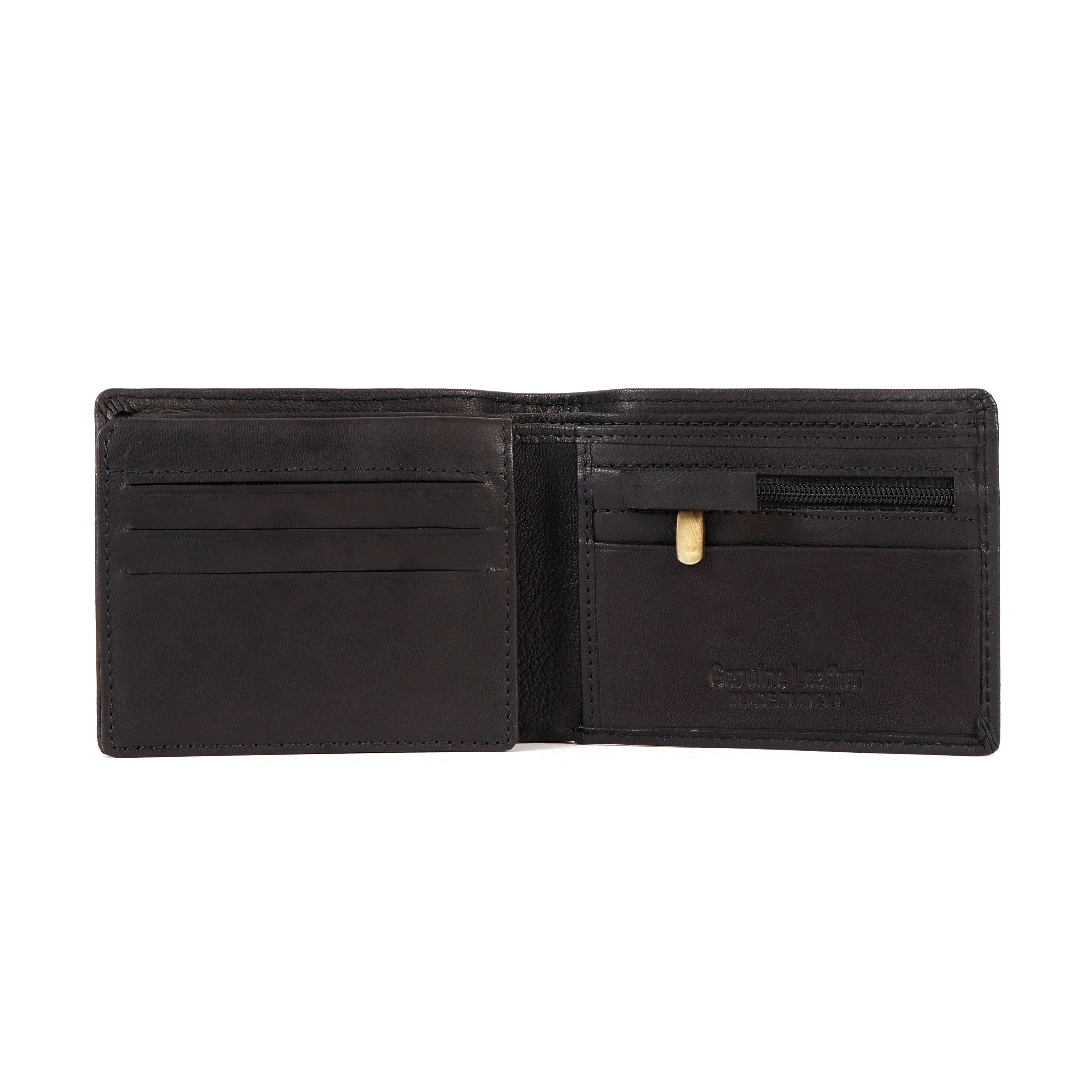 Black Leather Wallet for Men – Genuine Leather Slim Bi-Fold Wallet
