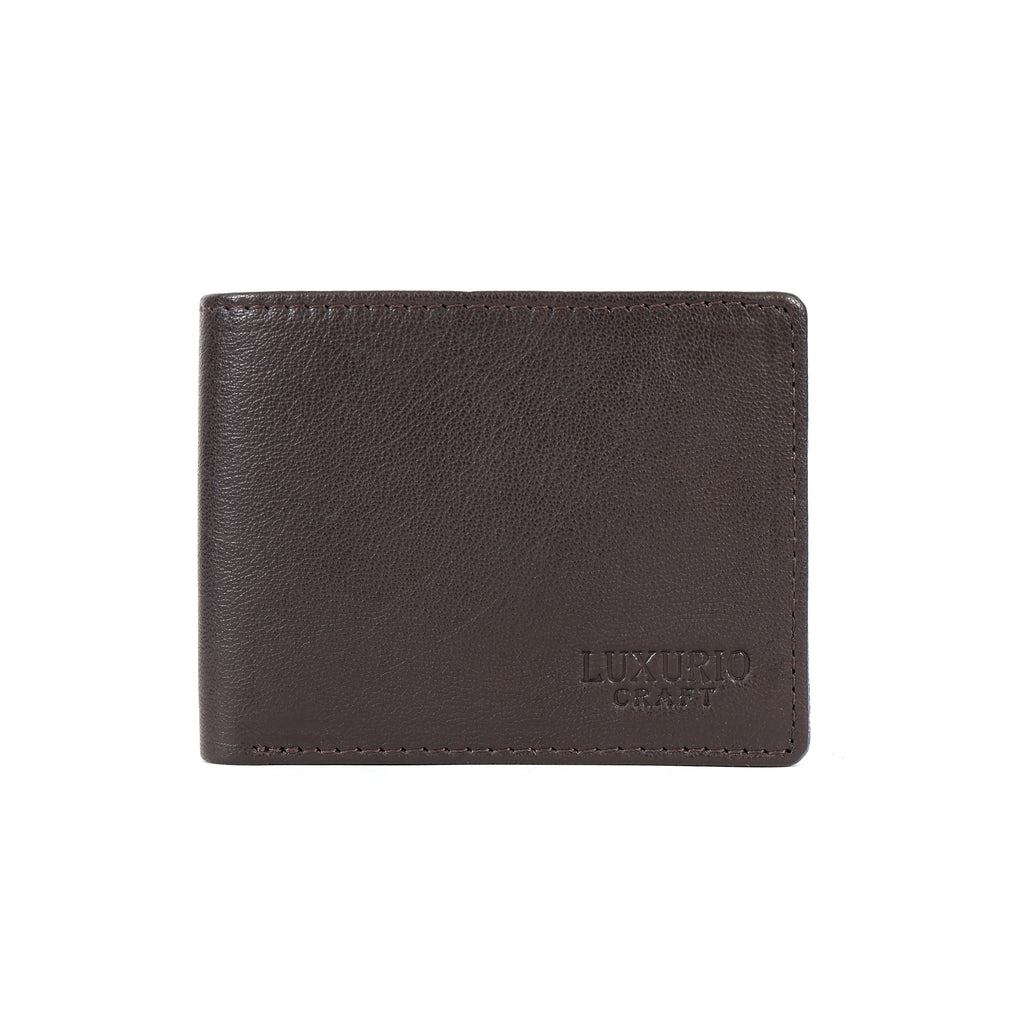 Premium Brown Leather Wallet for Men – Genuine Leather Classic Bifold Wallet