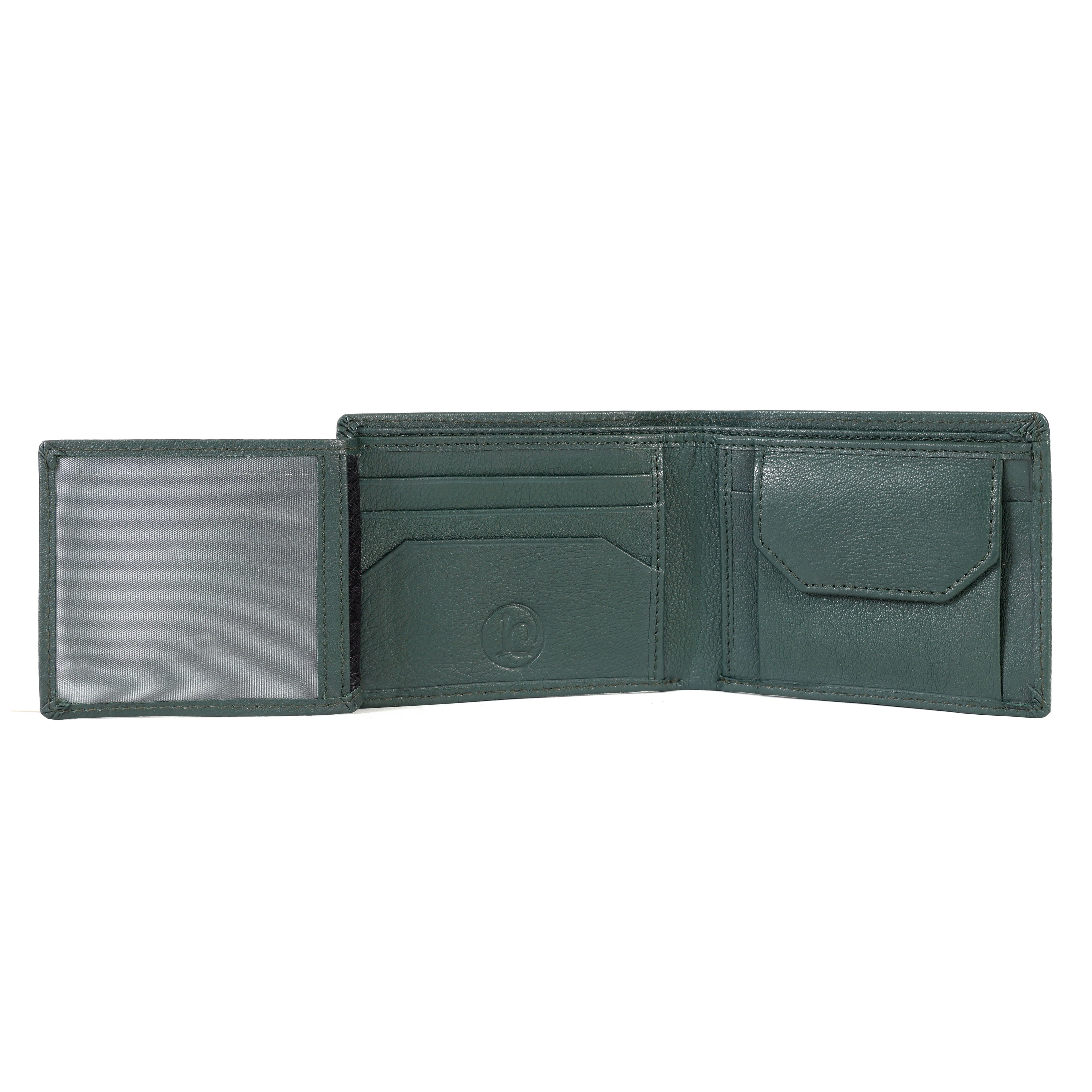 Green Leather Wallet for Men – Premium Genuine Leather Slim Wallet