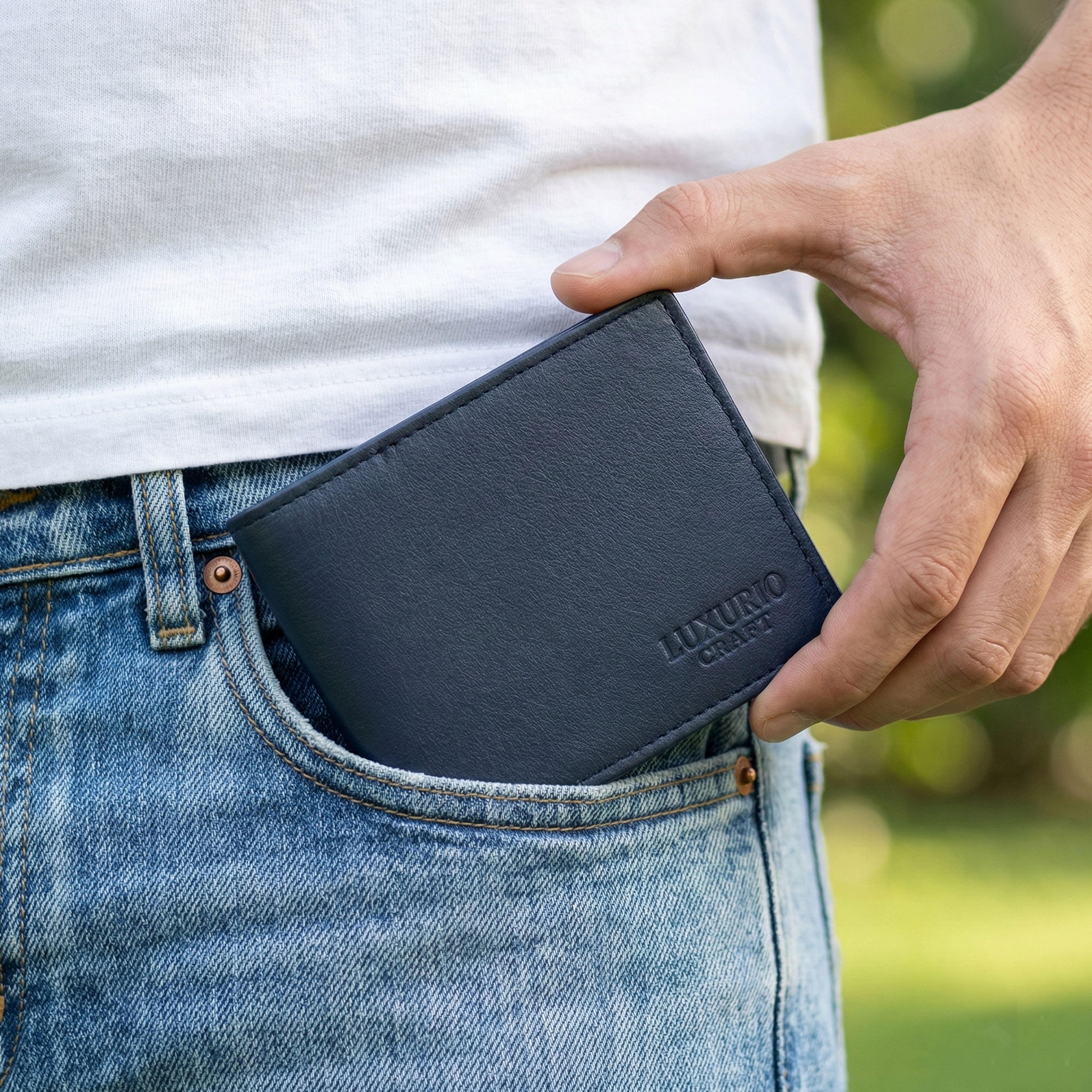 Blue Leather Wallet for Men – Stylish, Durable & Slim Everyday Wallet