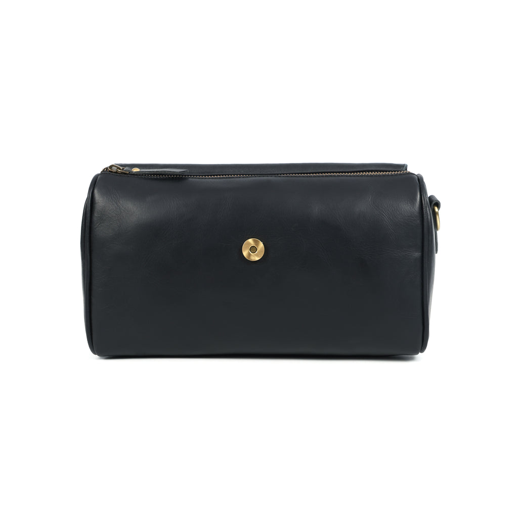 Premium Black Leather Shoulder Bag – Floral Embroidered Chic Elegance