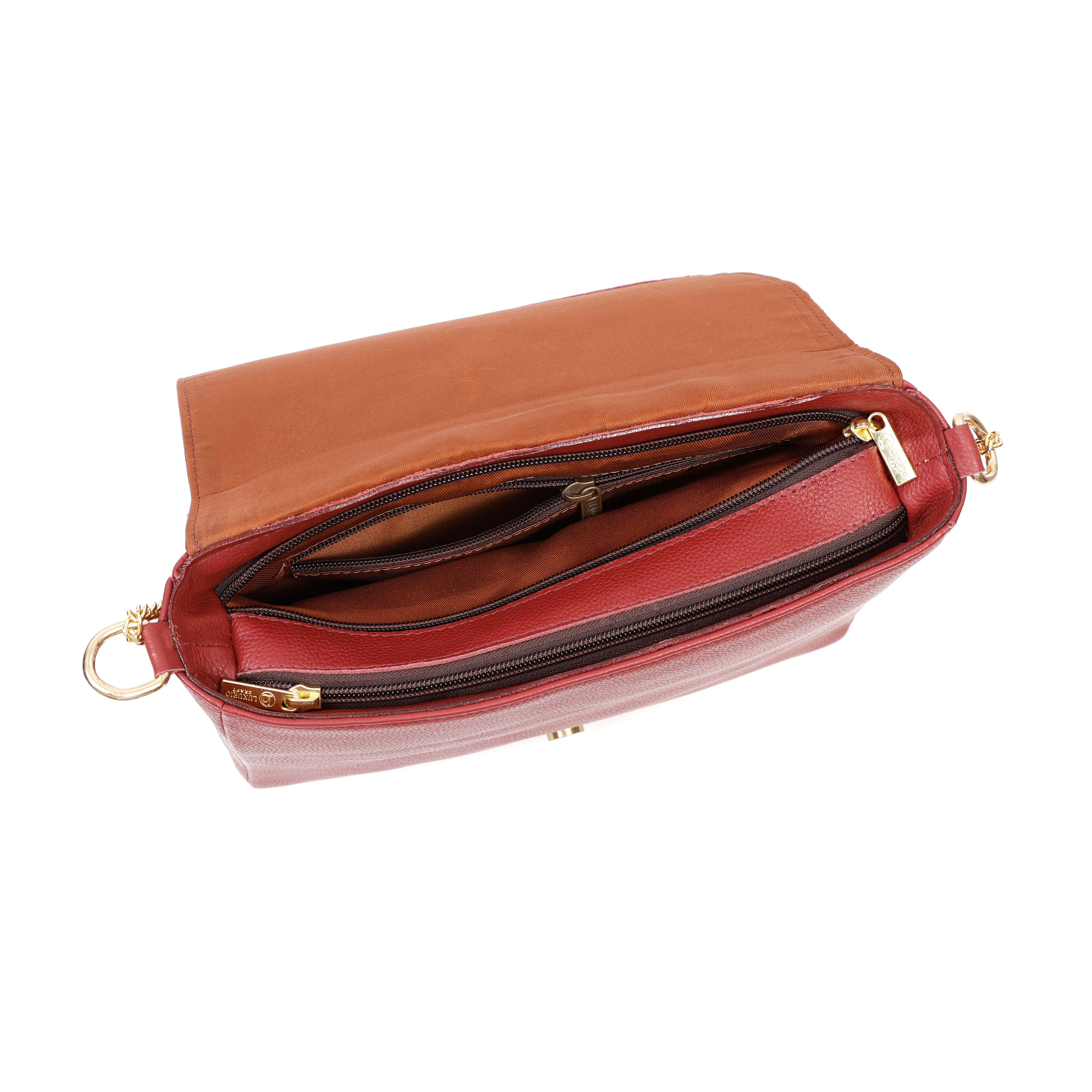 Luxurio Craft Red Sling Bag – Elegant Style with Everyday Comfort