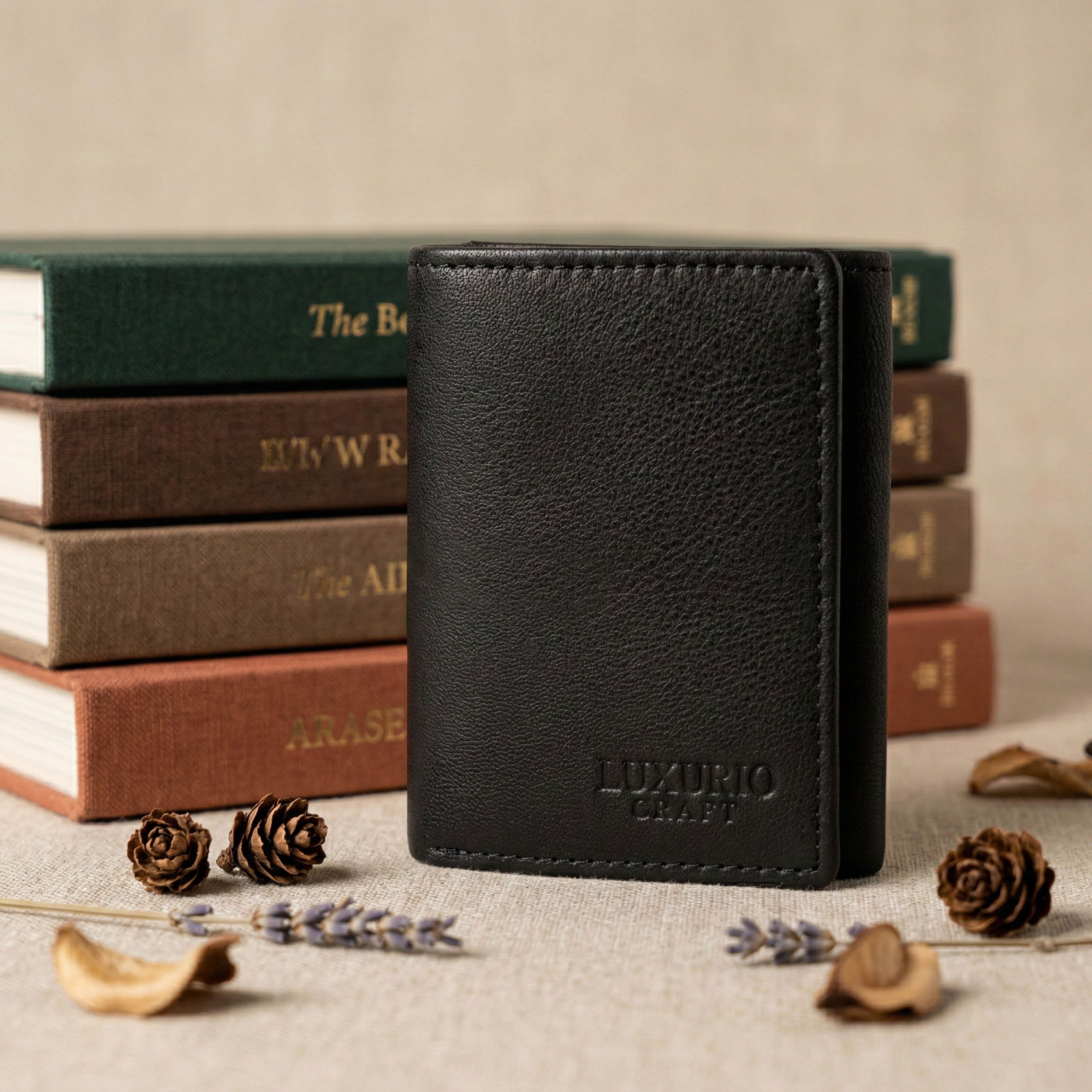 Black Trifold Leather Wallet for Men – Premium Genuine Leather Wallet