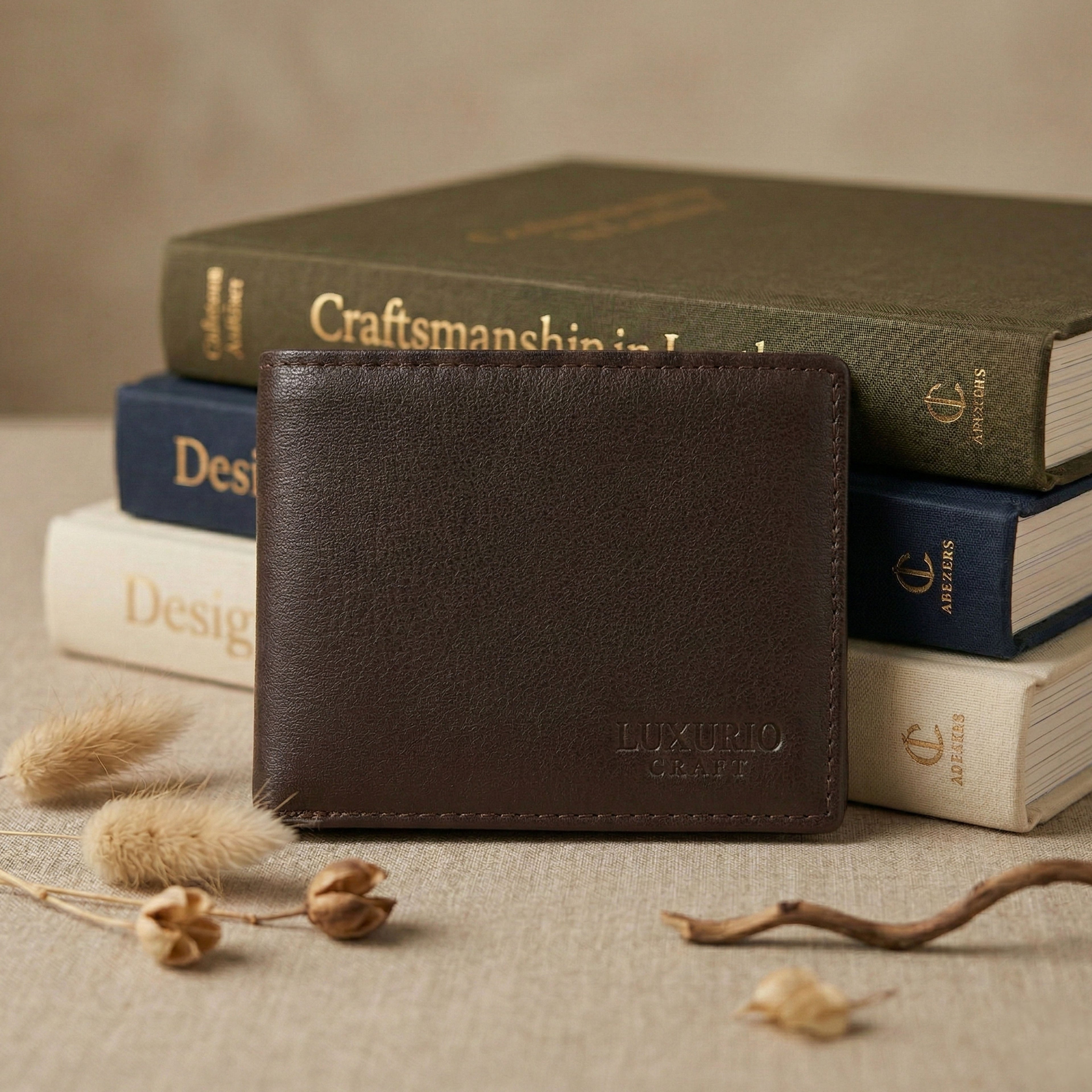 Brown Genuine Leather Wallet for Men – Premium Slim Bifold Wallet with Card Slots & ID Window