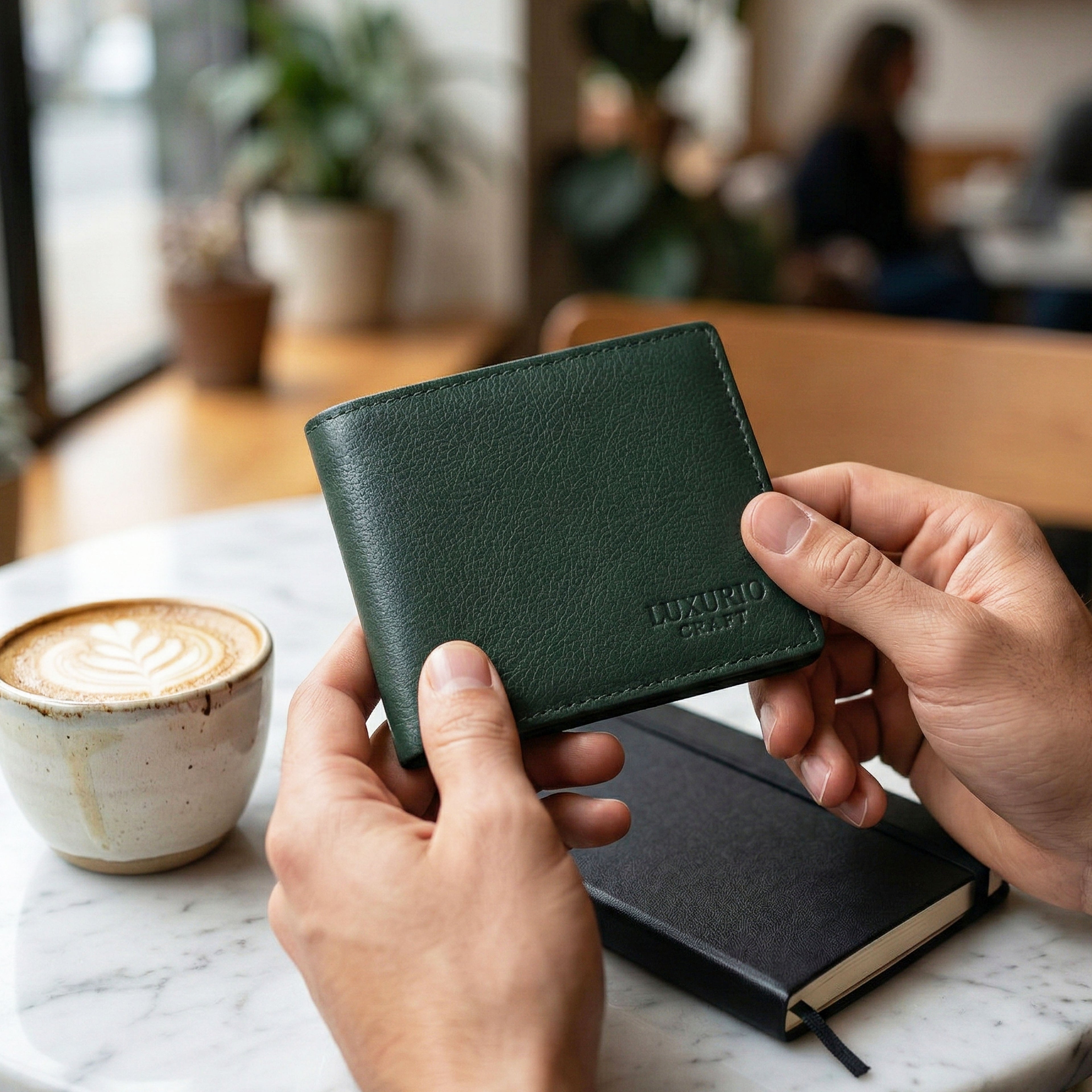 Premium Green Leather Wallet for Men – Slim, Stylish & Durable Genuine Leather Wallet