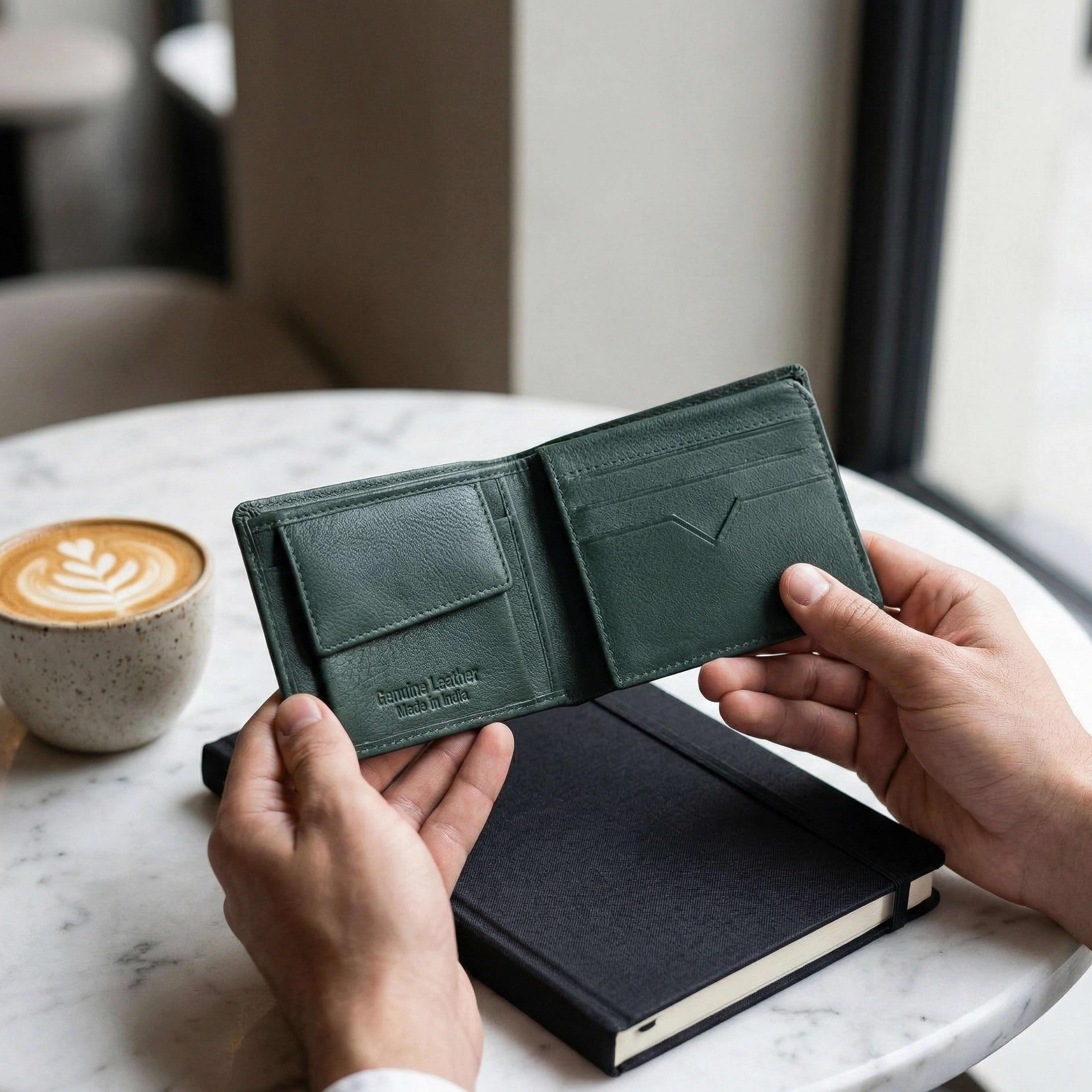Green Leather Wallet for Men – Premium, Slim & Stylish Everyday Wallet