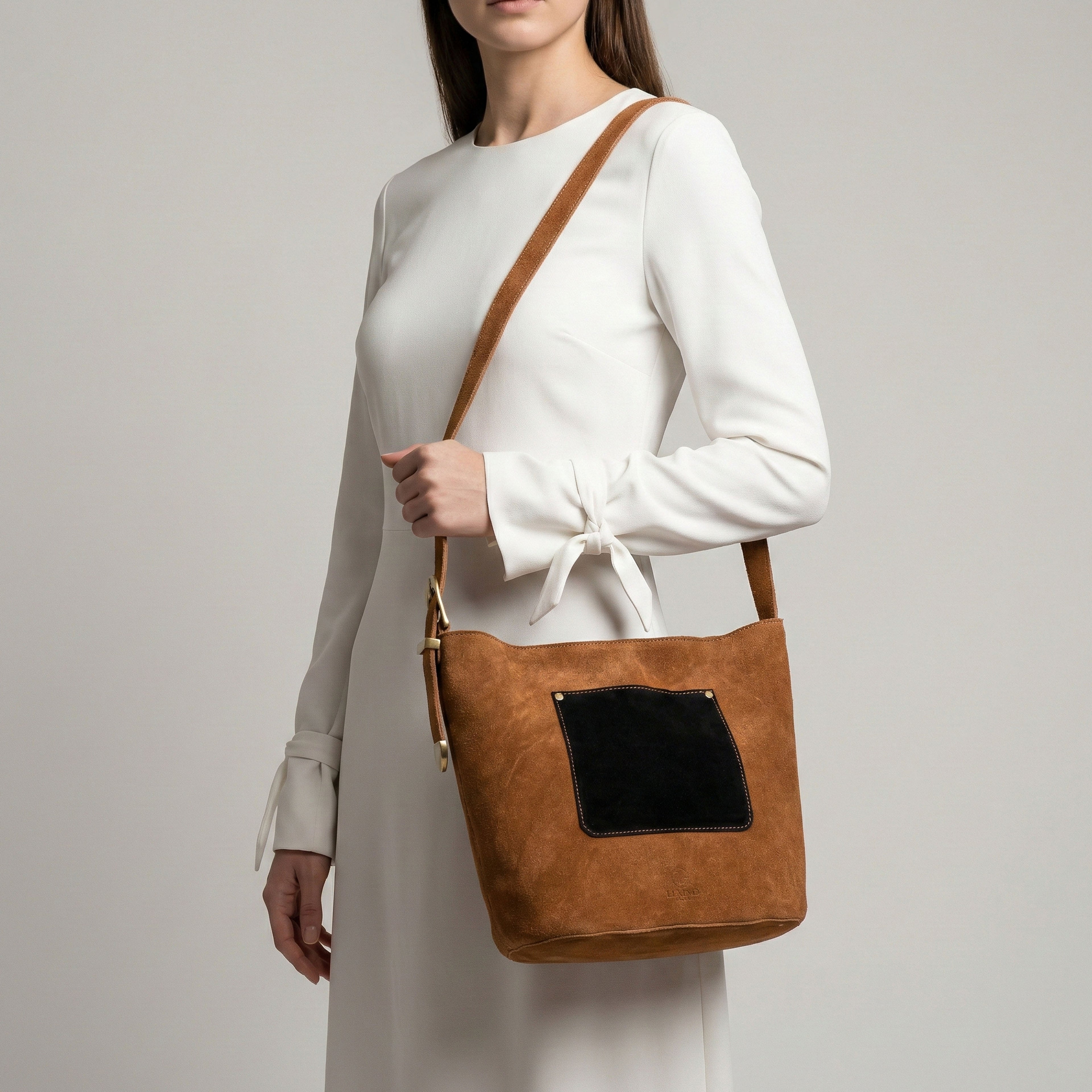 Luxurio Craft Premium Tan Leather Tote Bag for Women | Handcrafted Stylish Shoulder Bag with Front Pocket | Everyday Office & Casual Use