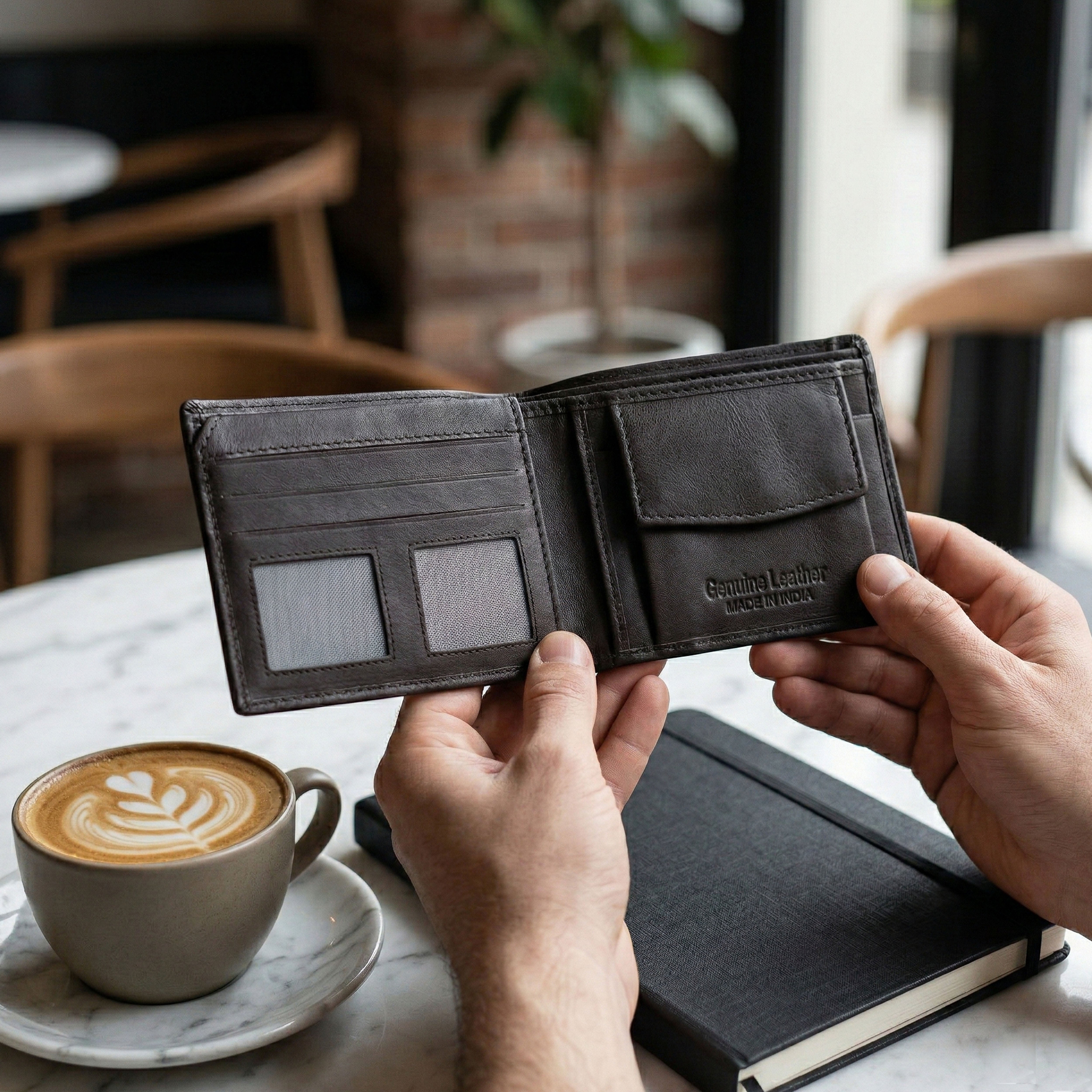 Black Leather Wallet for Men – Premium Slim Genuine Leather Wallet