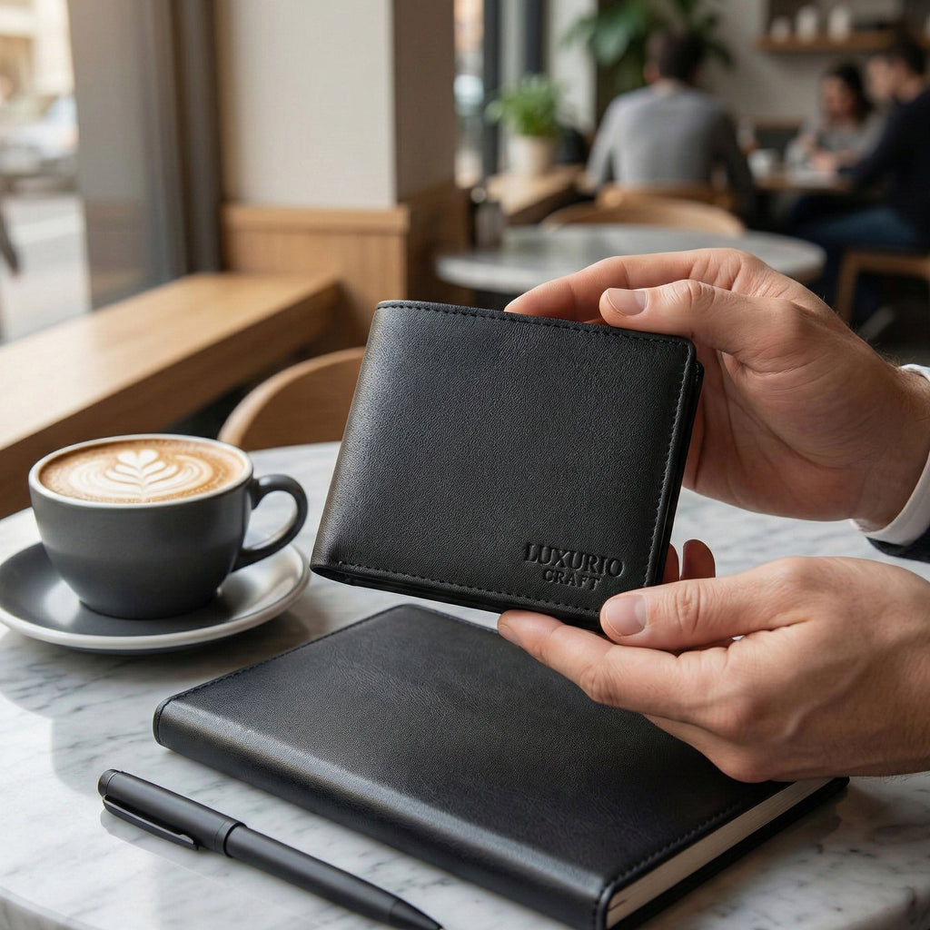 Classic Black Leather Wallet for Men – Elegant, Durable & Slim Design
