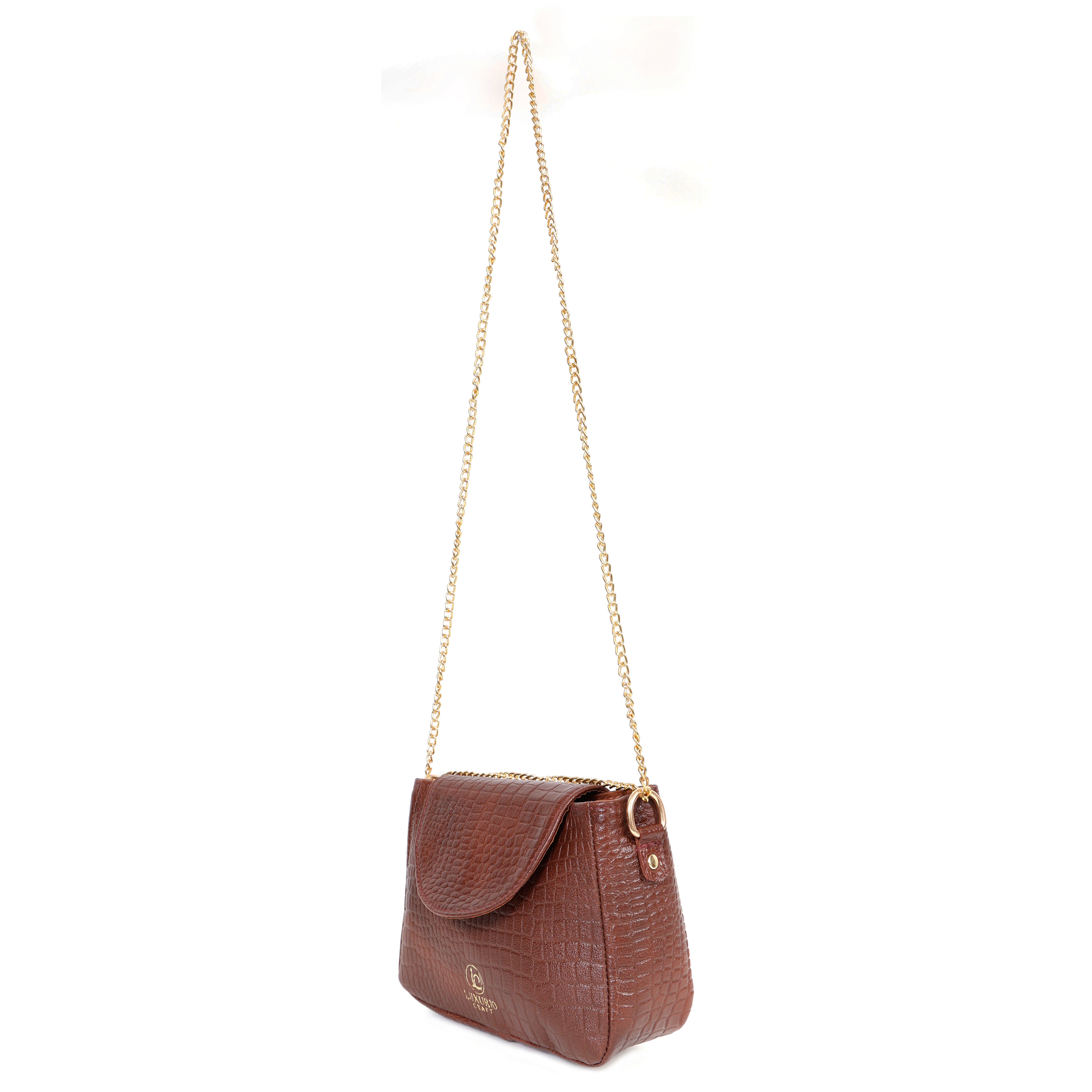 Luxurio Craft Brown Coco Sling Bag – Classic Elegance with Modern Utility