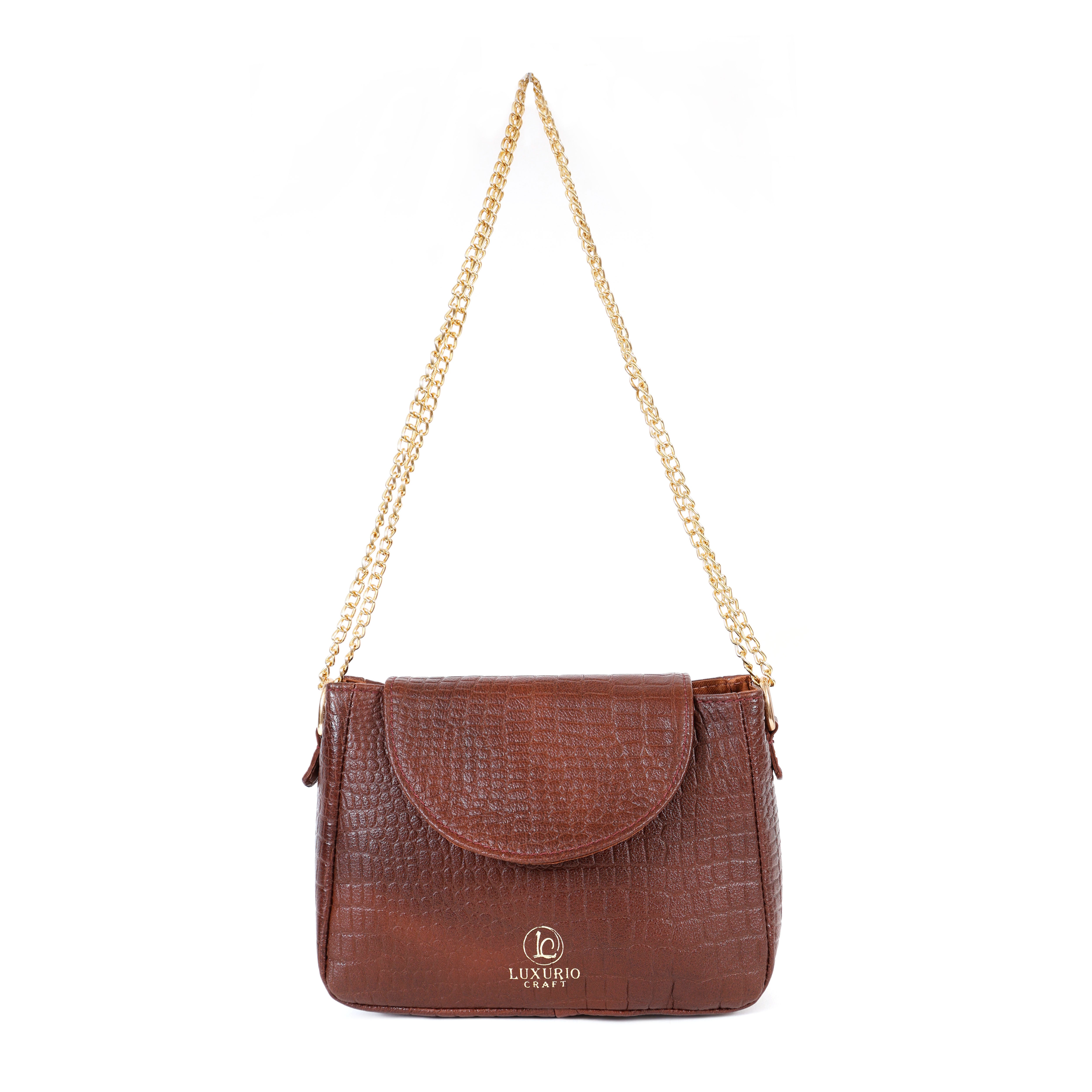 Luxurio Craft Brown Coco Sling Bag – Classic Elegance with Modern Utility