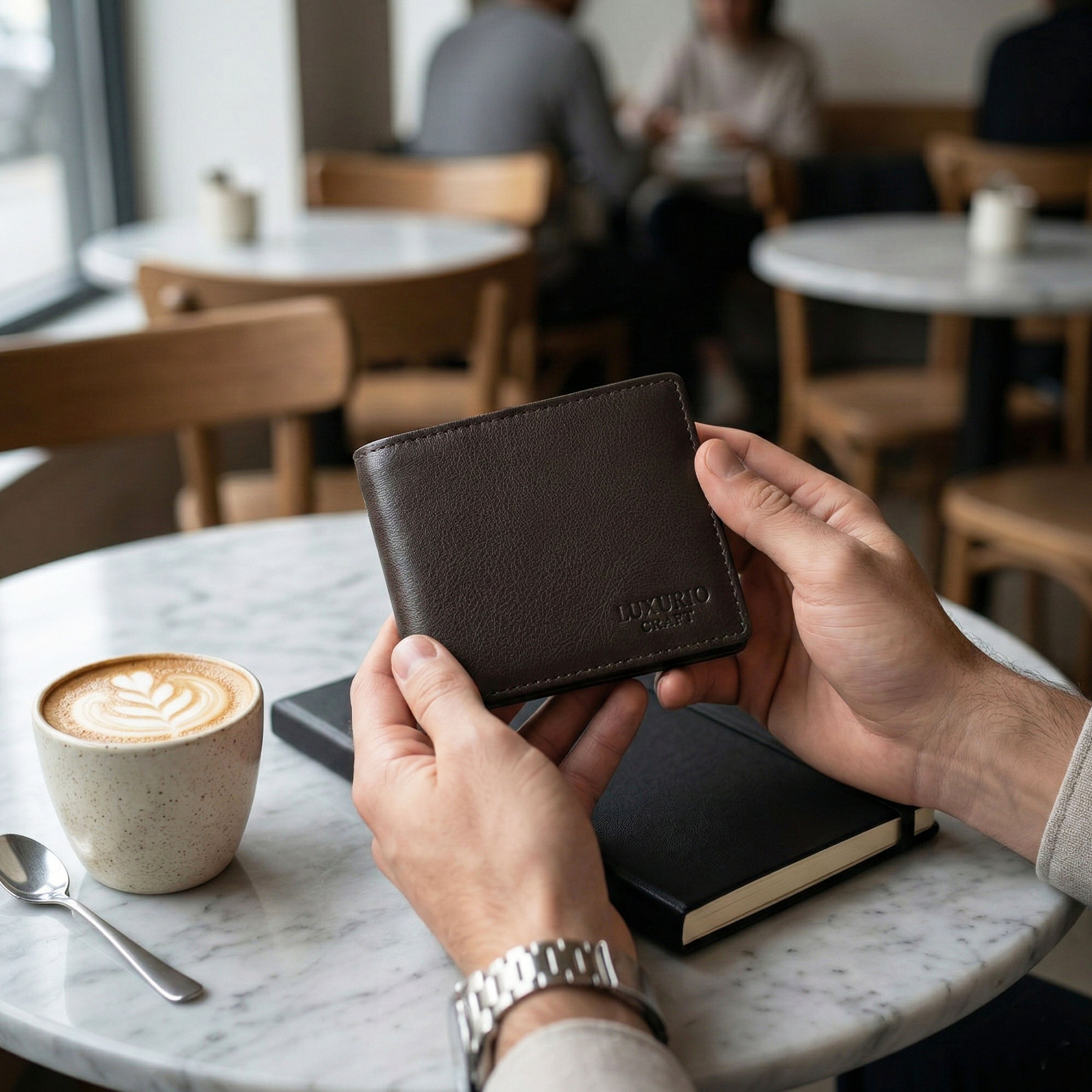 Premium Brown Leather Wallet for Men – Genuine Leather Classic Bifold Wallet
