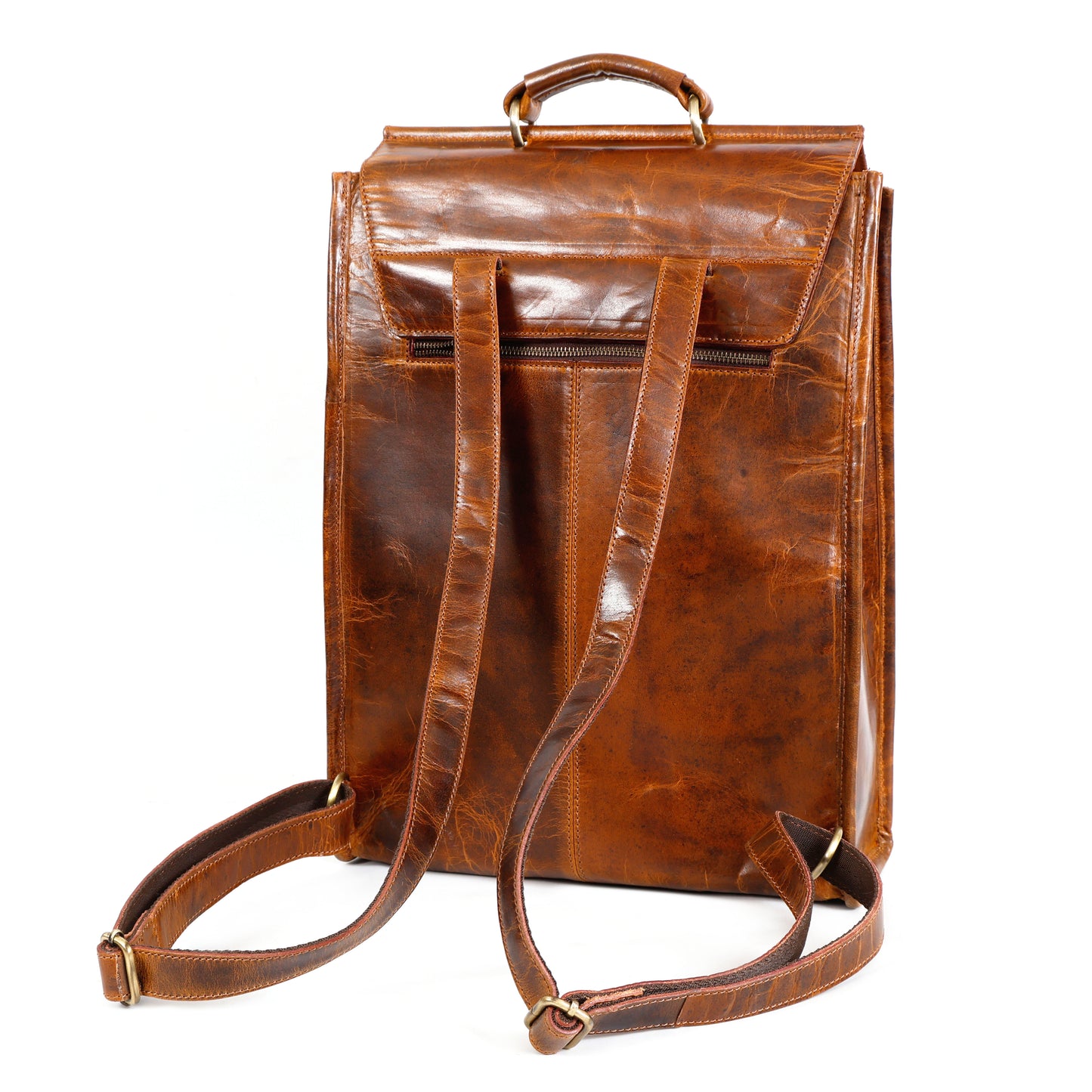 Luxurio Craft Genuine Leather Backpack for Men & Women | Vintage Handmade Leather Laptop Bag | Office, Travel & College Use | Brown