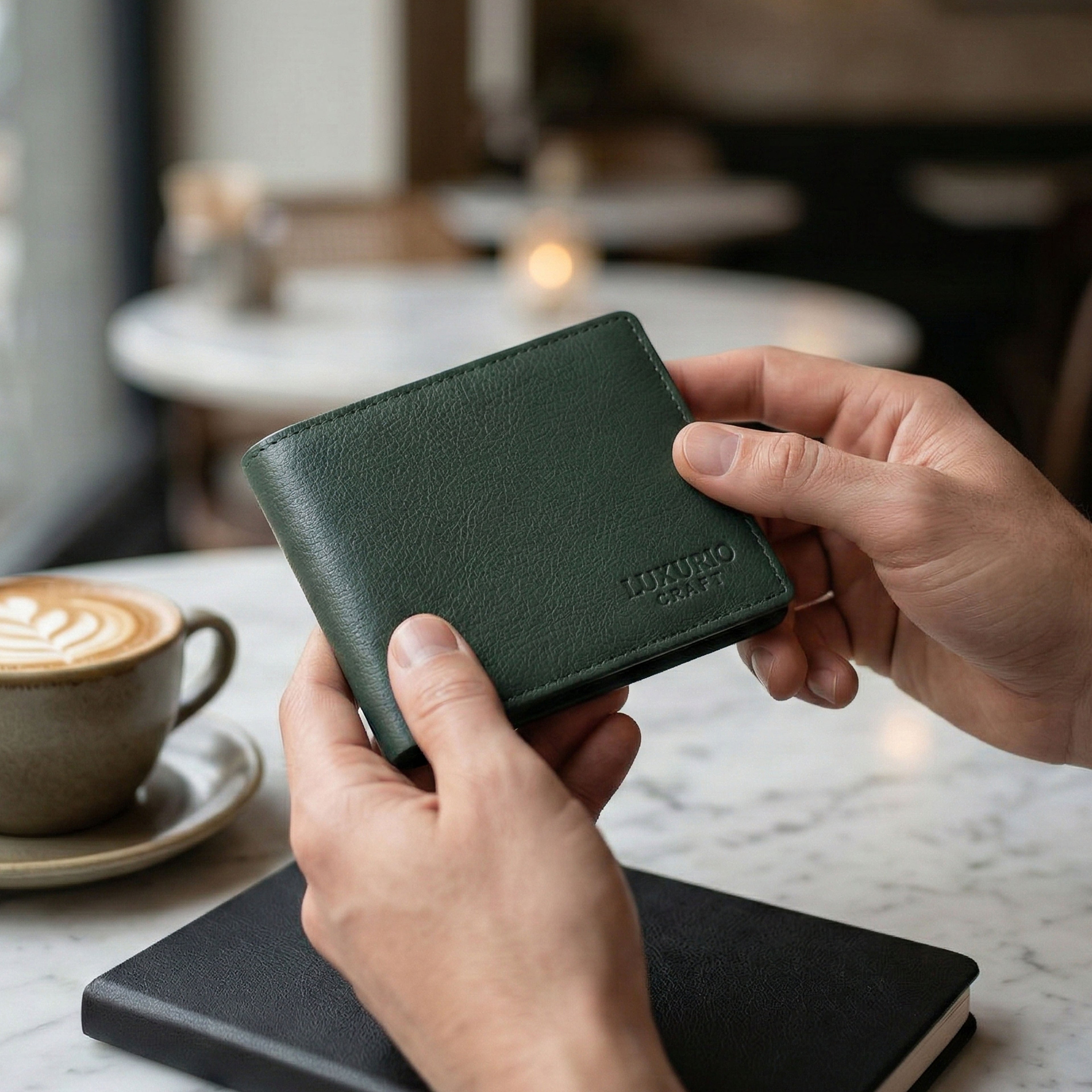 Green Leather Wallet for Men – Premium Genuine Leather Slim Wallet