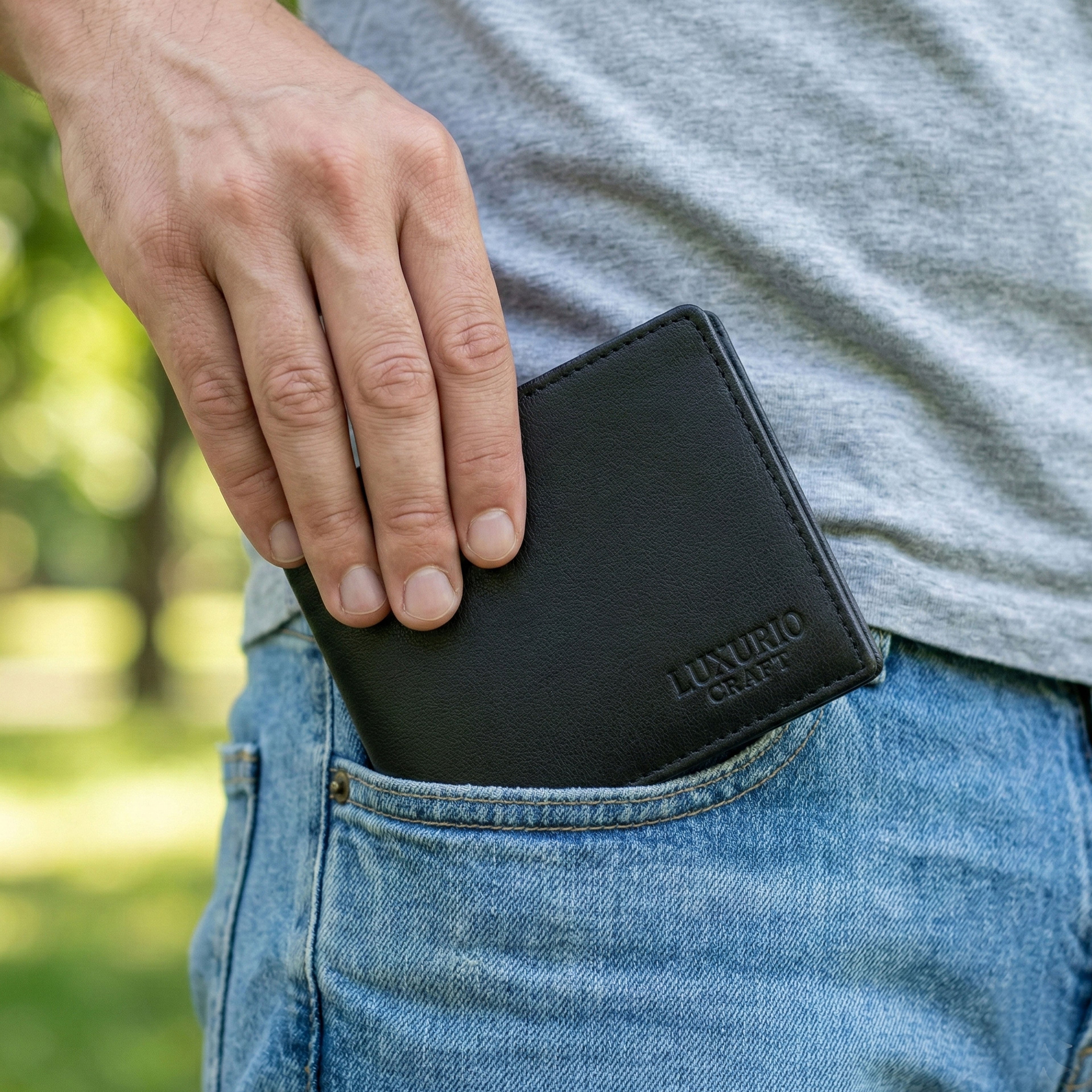 Black Leather Wallet for Men – Premium Slim Genuine Leather Wallet