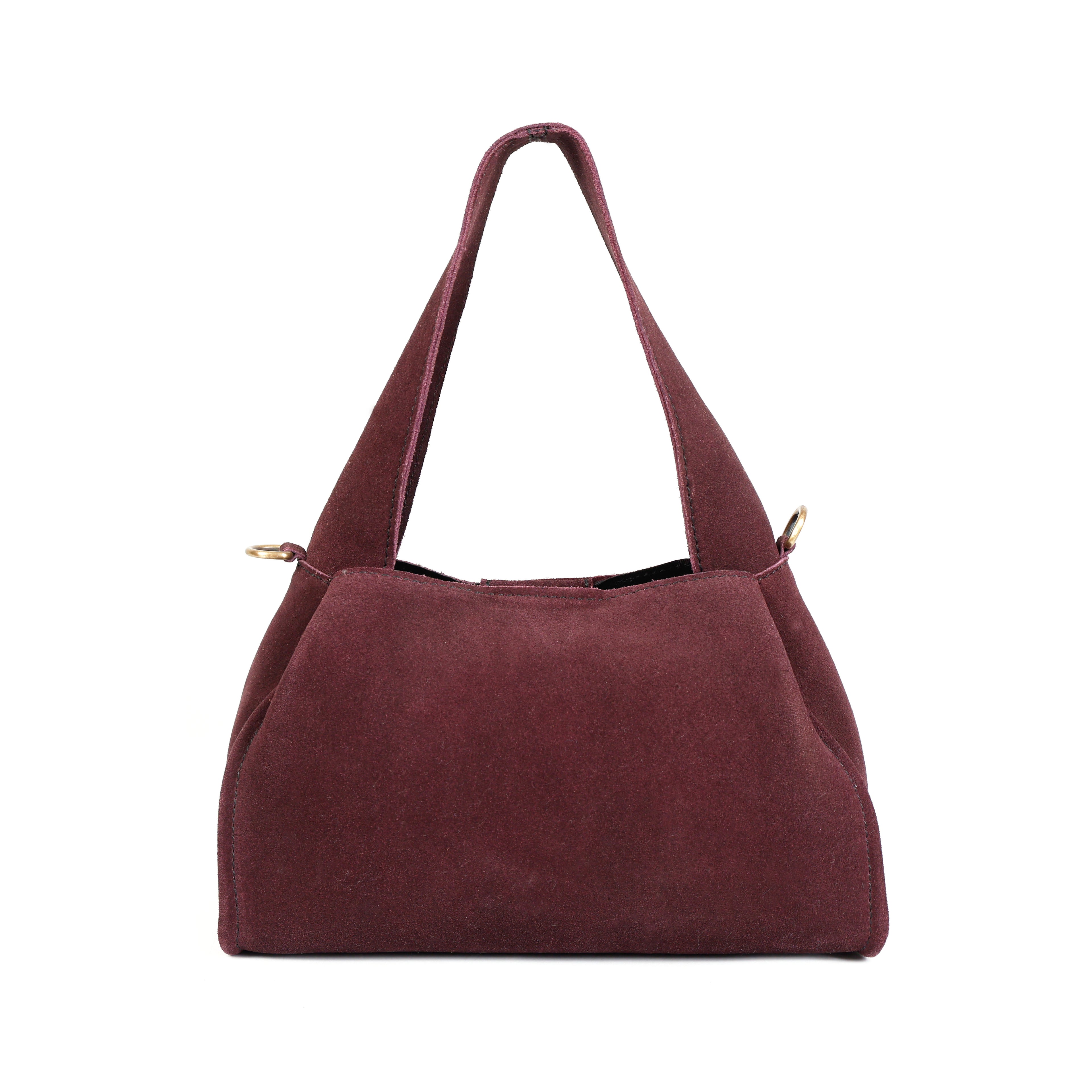 Luxurio Craft Premium Wine Color Suede Leather Shoulder Bag for Women | Handcrafted Elegant Handbag for Office, Casual & Party Wear