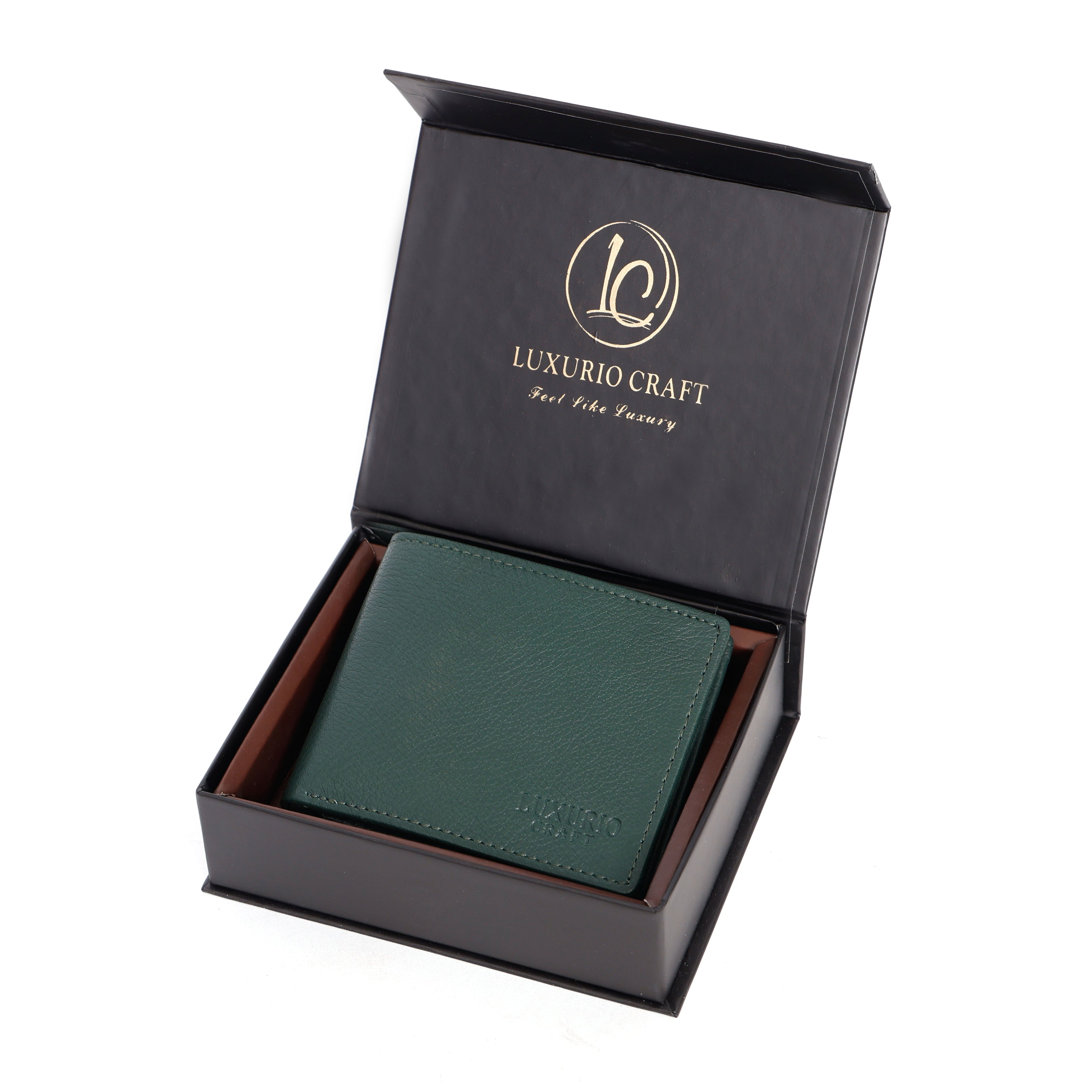 Green Leather Wallet for Men – Premium Genuine Leather Slim Wallet