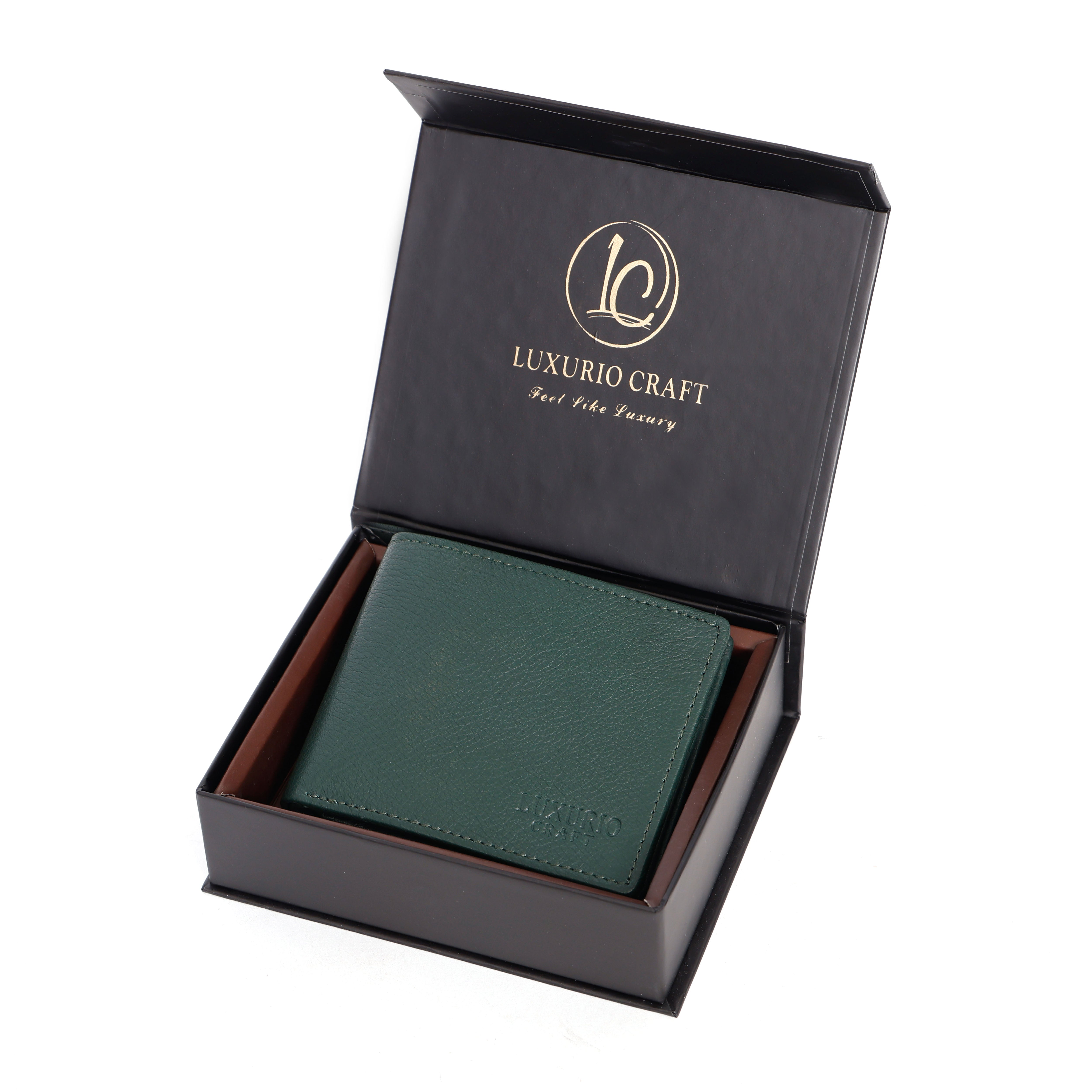 Green Leather Wallet for Men – Premium Genuine Leather Slim Wallet