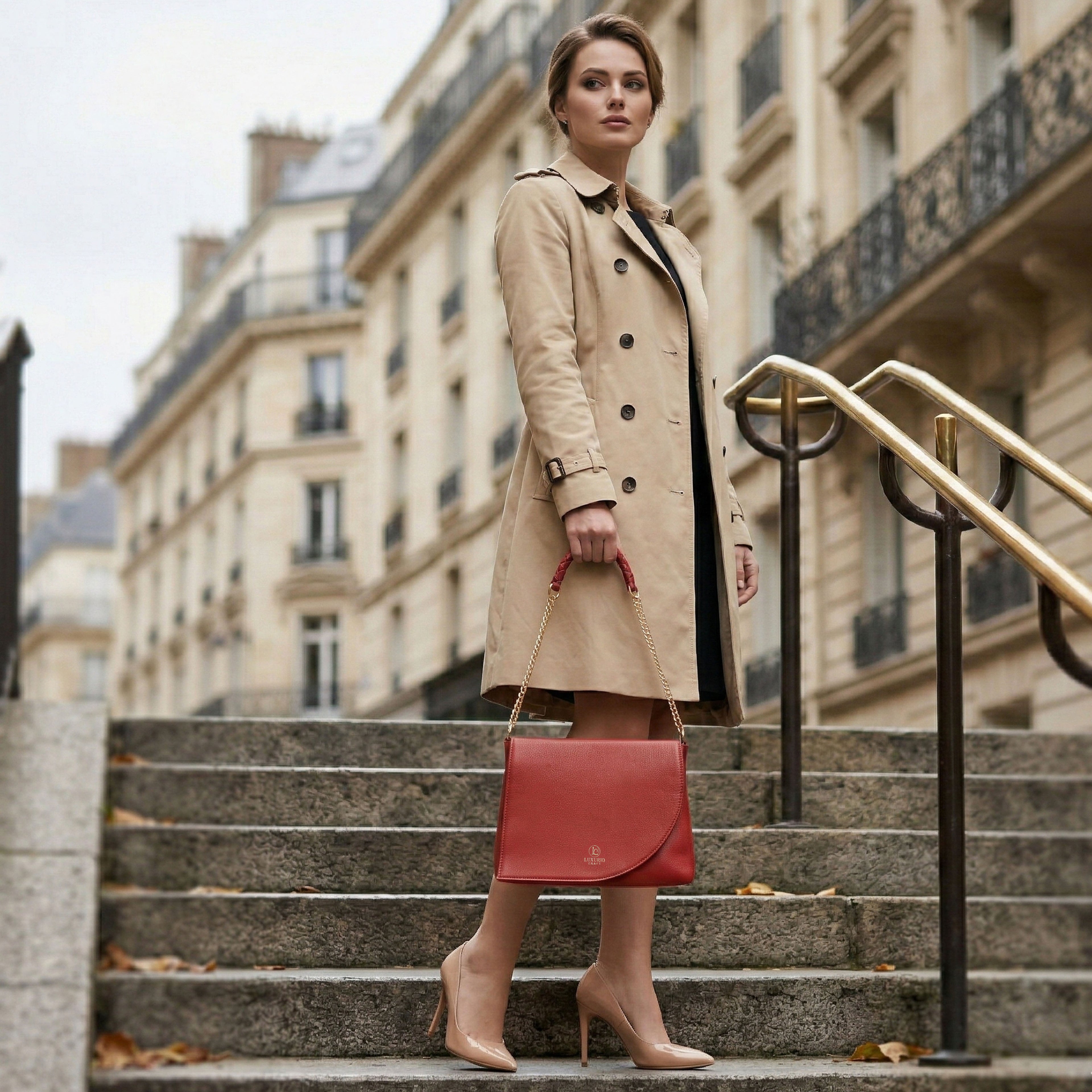 Luxurio Craft Red Sling Bag – Elegant Style with Everyday Comfort