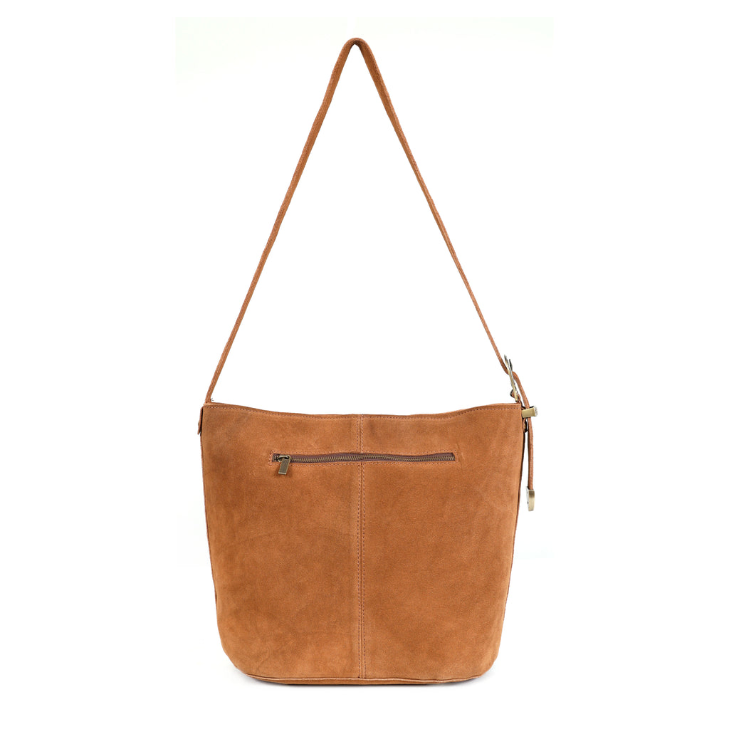 Luxurio Craft Premium Tan Leather Tote Bag for Women | Handcrafted Stylish Shoulder Bag with Front Pocket | Everyday Office & Casual Use