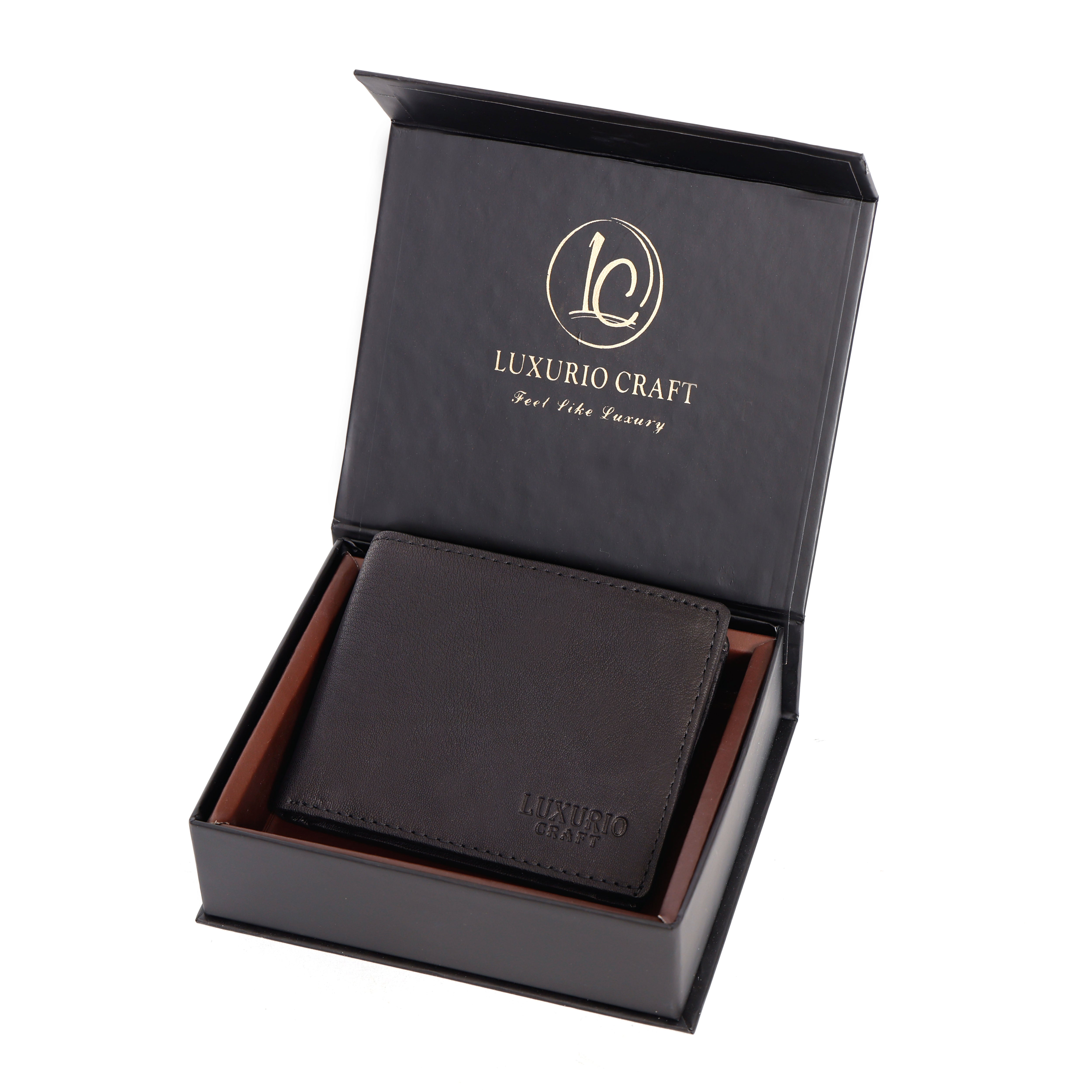Premium Brown Leather Wallet for Men – Genuine Leather Bifold Wallet with ID Window