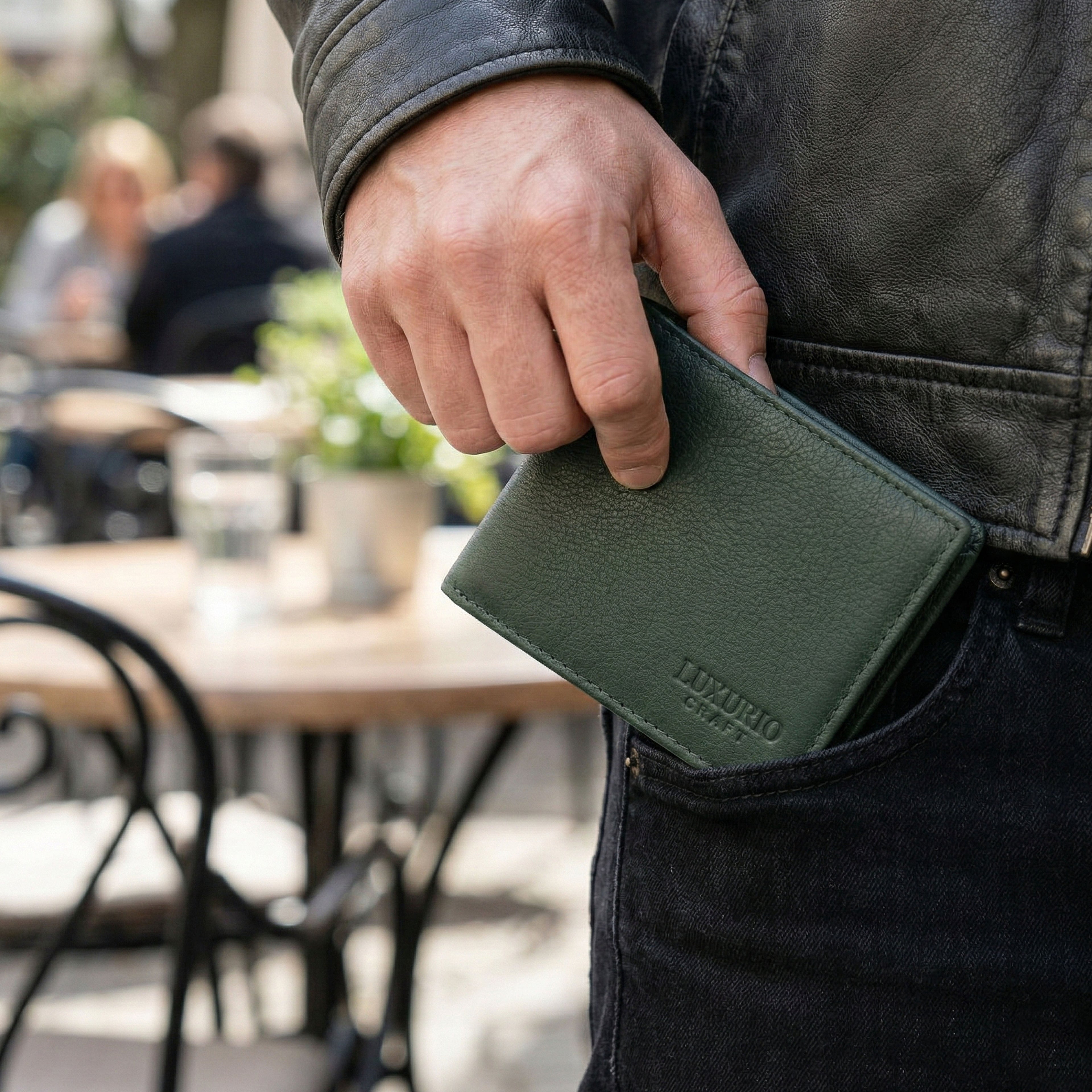 Premium Green Leather Wallet for Men – Slim, Stylish & Durable Genuine Leather Wallet