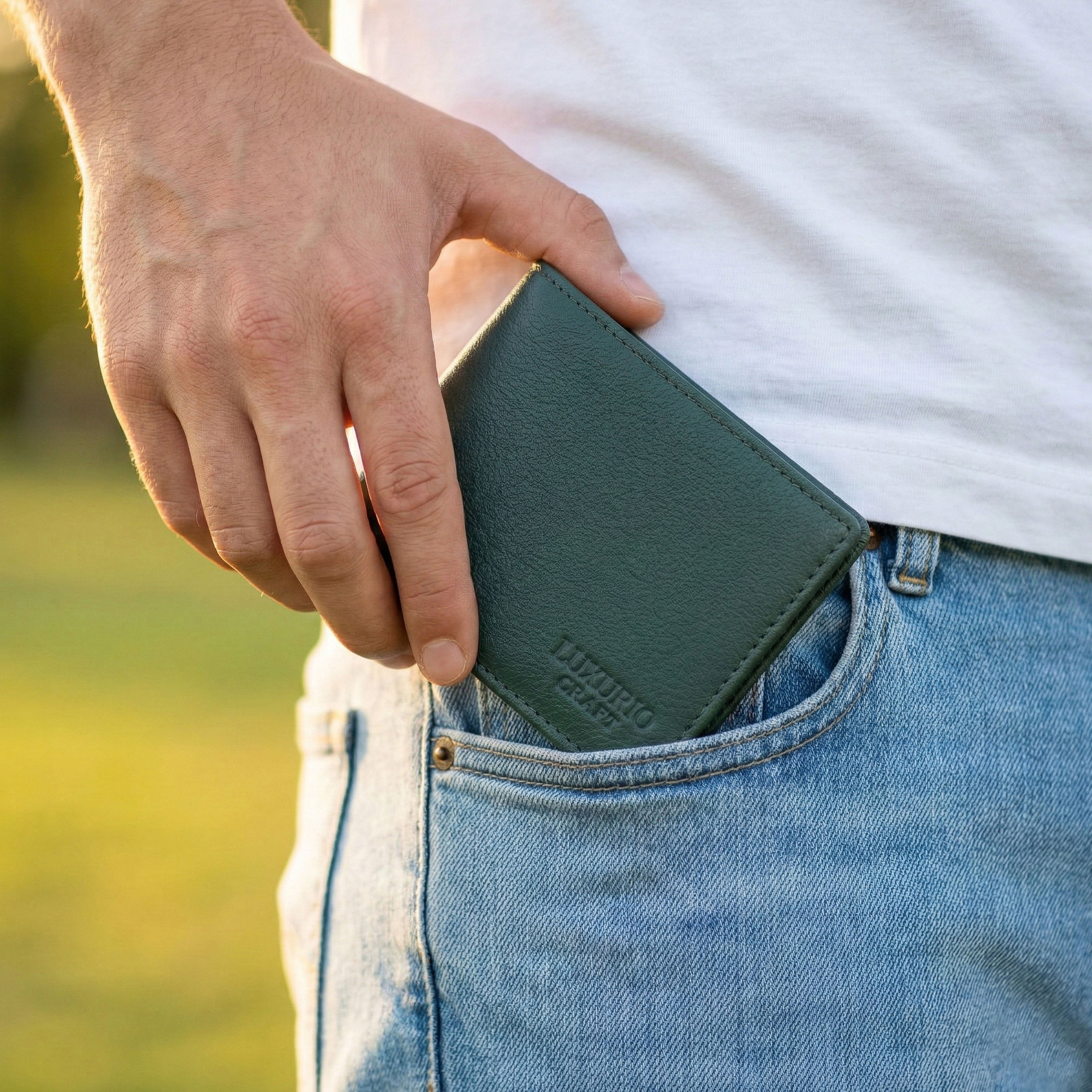 Green Leather Wallet for Men – Premium, Slim & Stylish Everyday Wallet