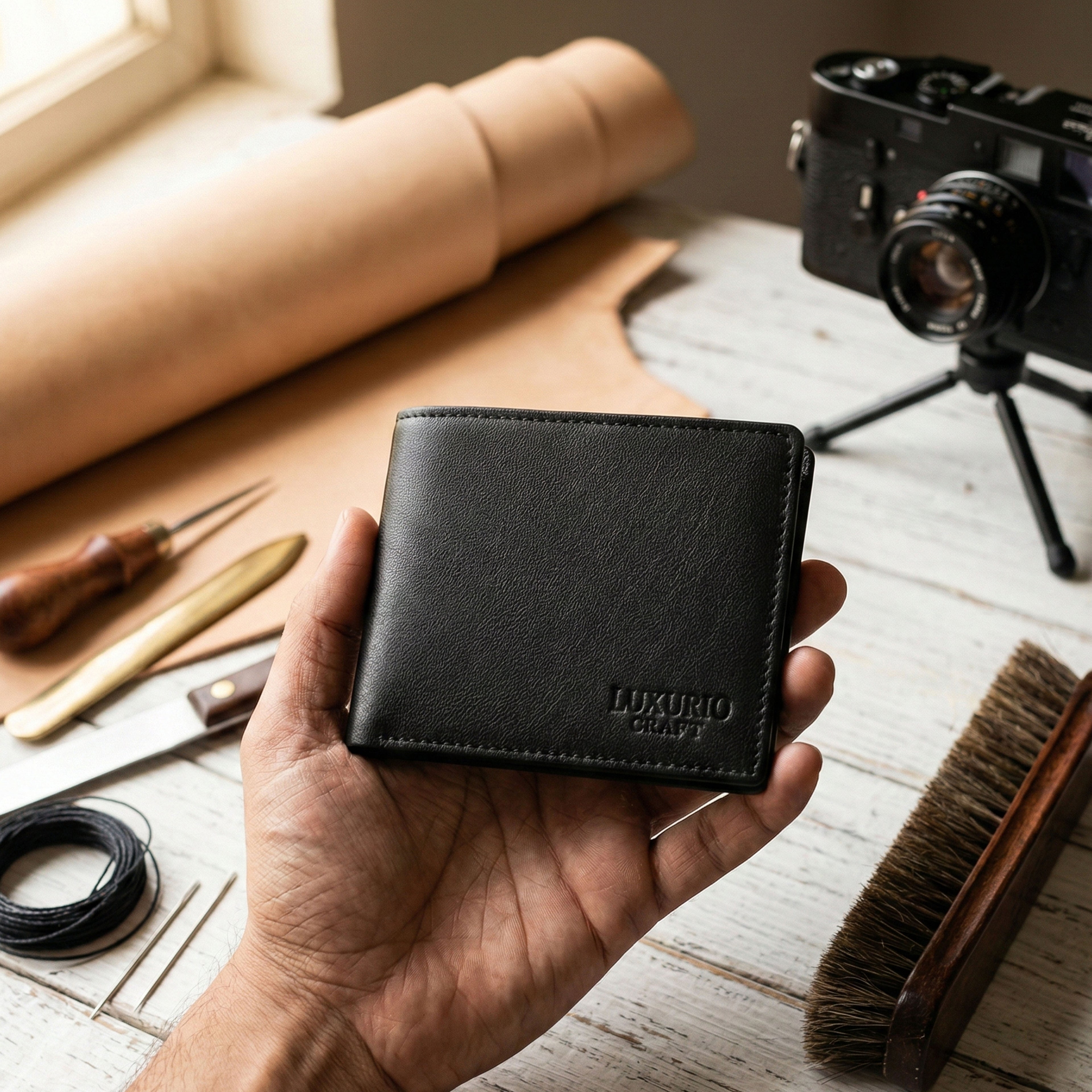 Black Leather Wallet for Men – Premium Slim Genuine Leather Wallet