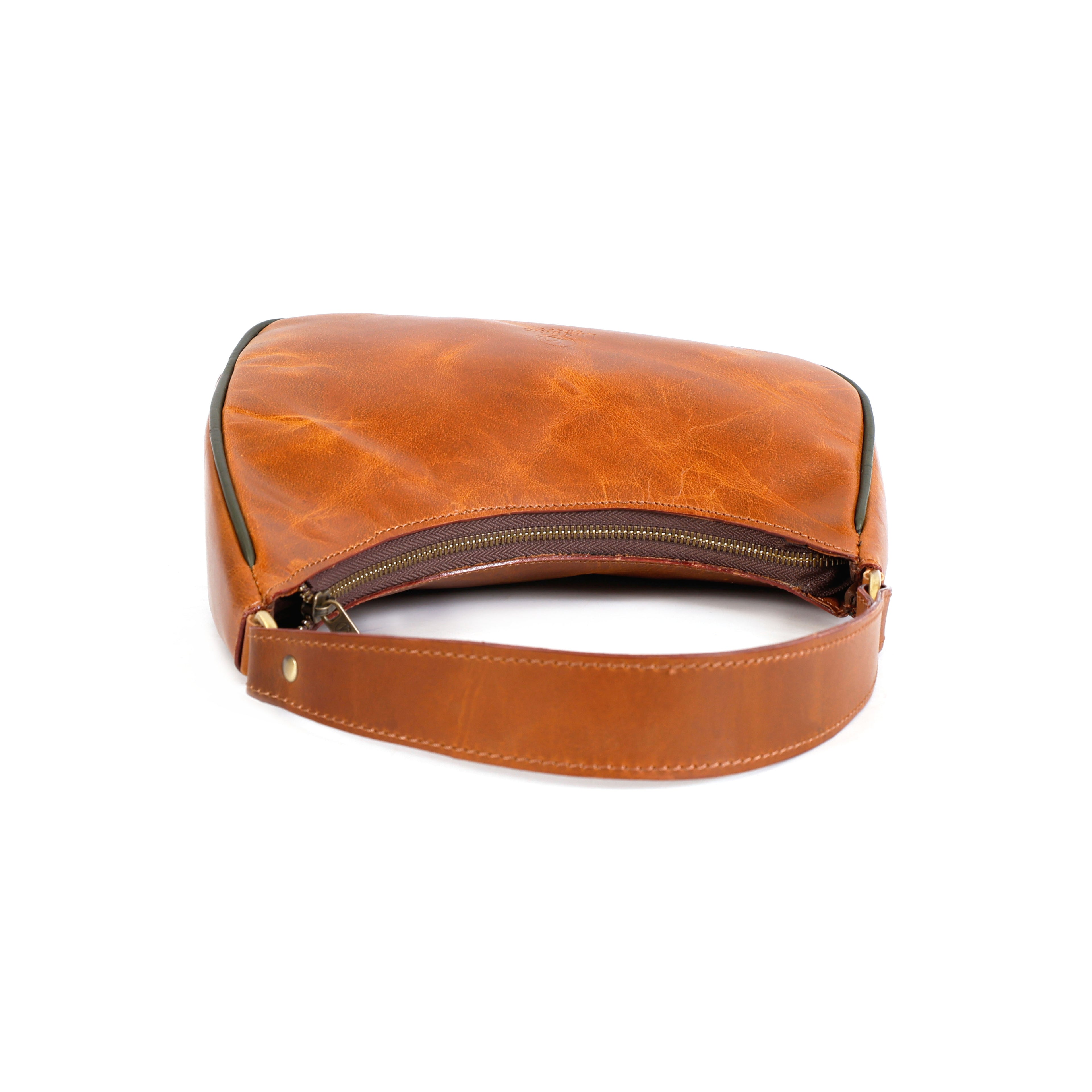 Luxurio Craft Genuine Leather Sling Bag for Women | Handmade Vintage Leather Shoulder & Crossbody Bag | Premium Everyday Handbag | Brown